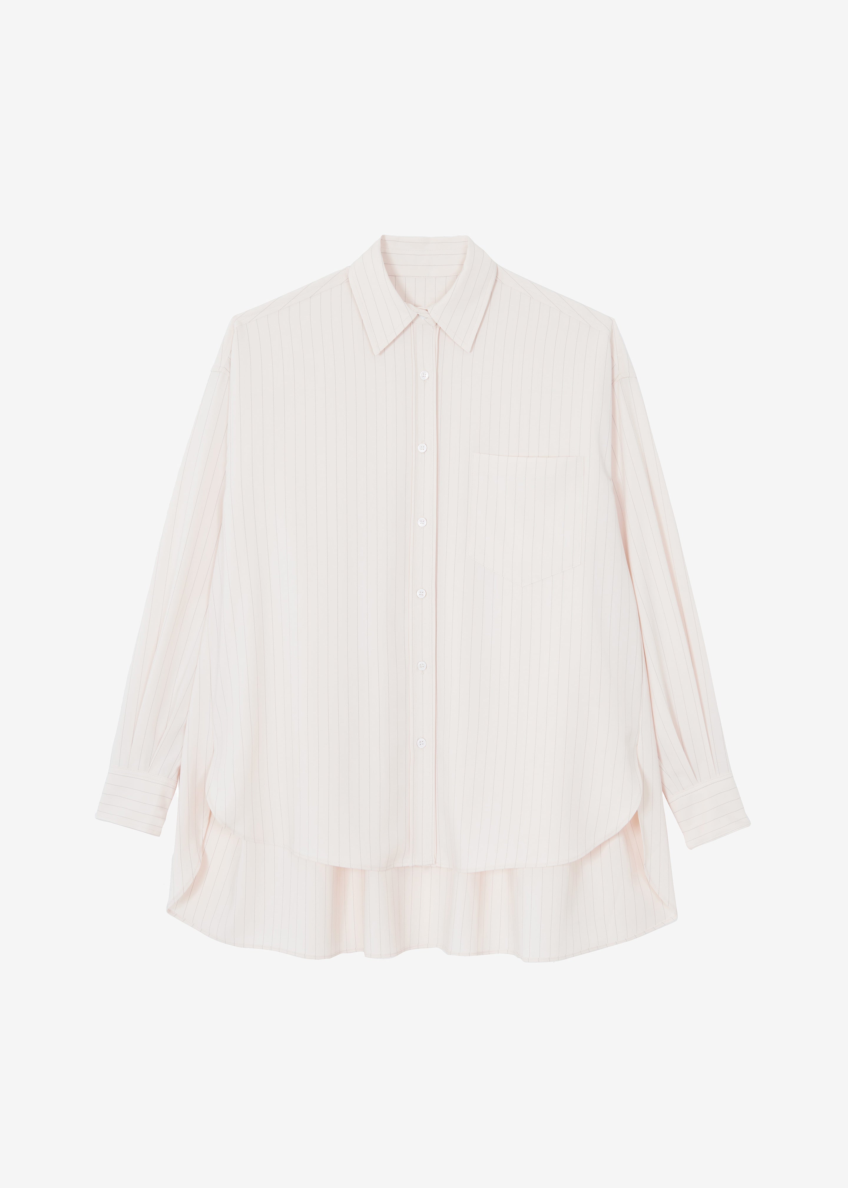 Georgia Fluid Shirt - Beige Pinstripe - 7