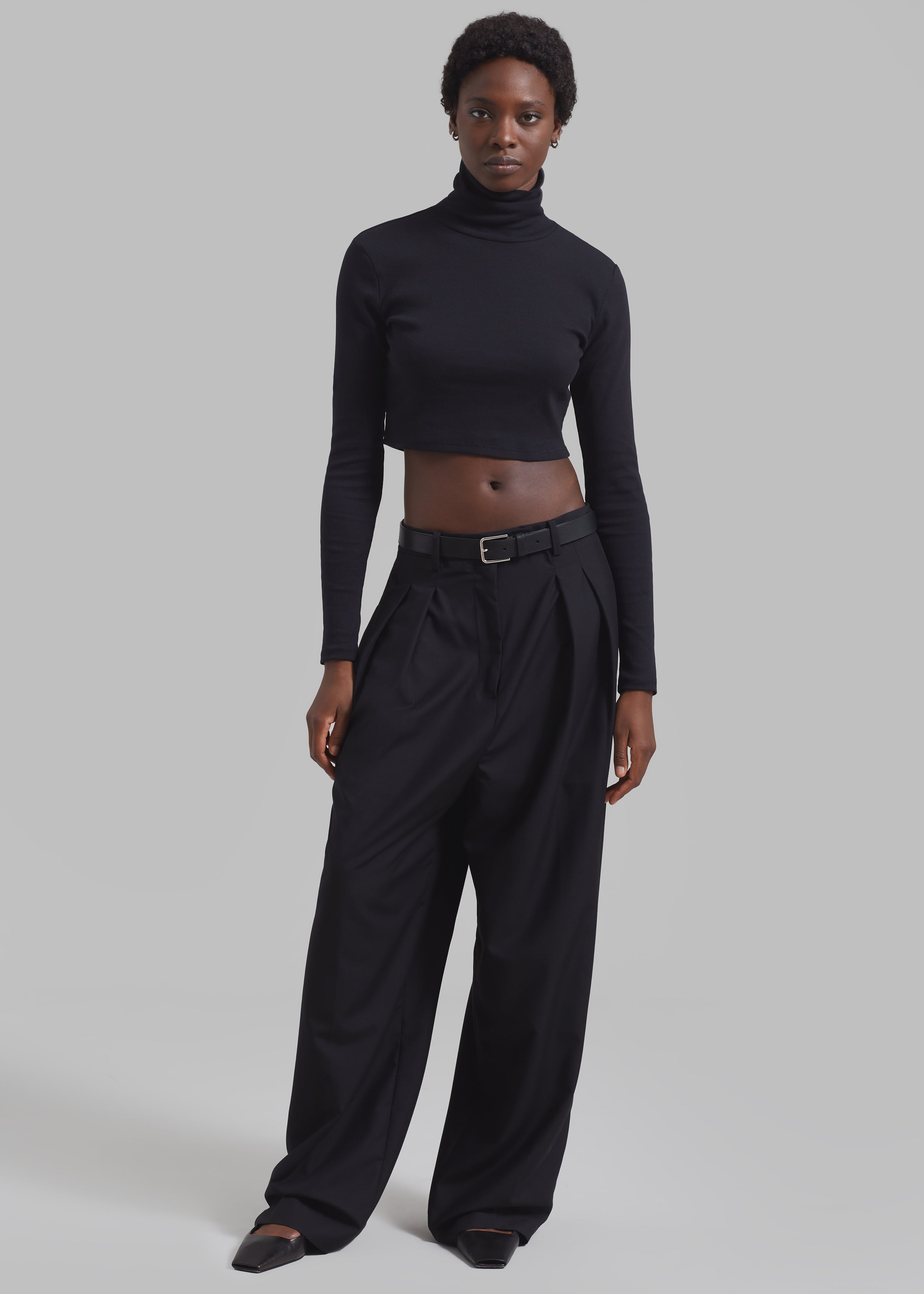 Gestuz Drew GZ LS Cropped Rollneck - Black - 7