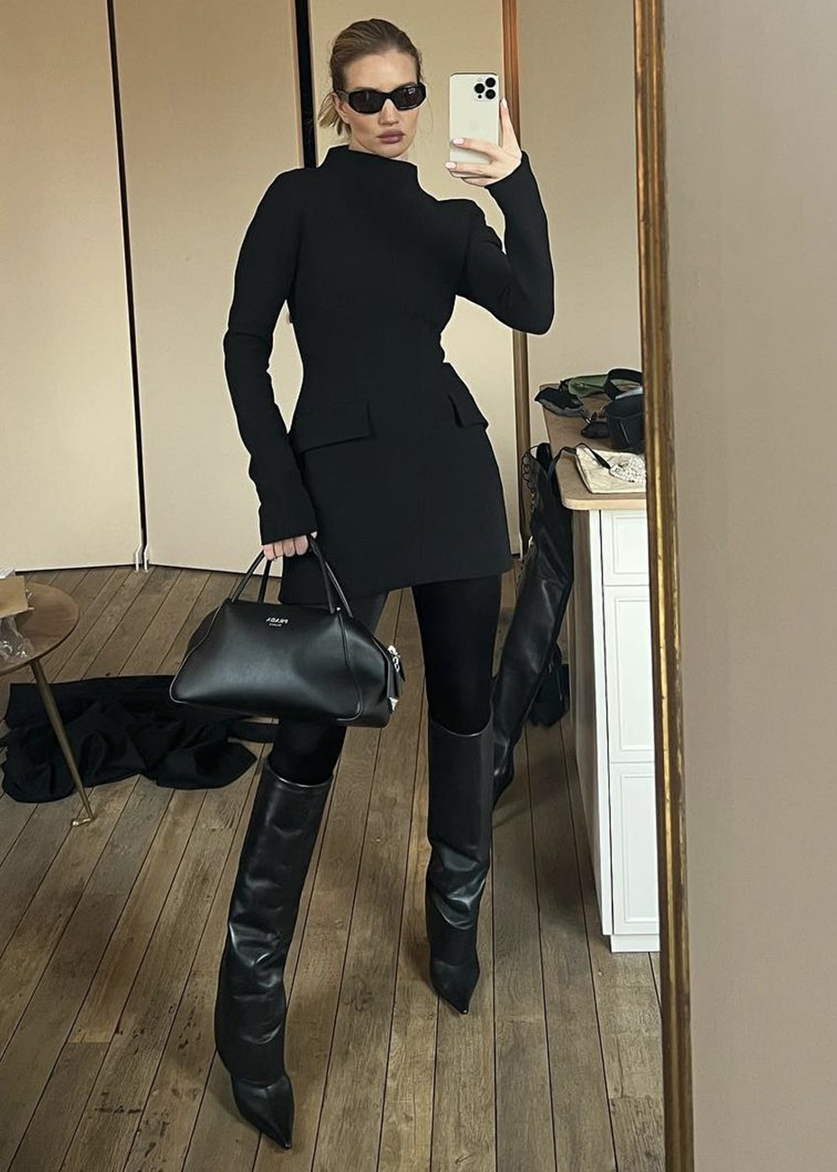 Gia Borghini Rosie 31 Scrunchy Boots - Black - 4