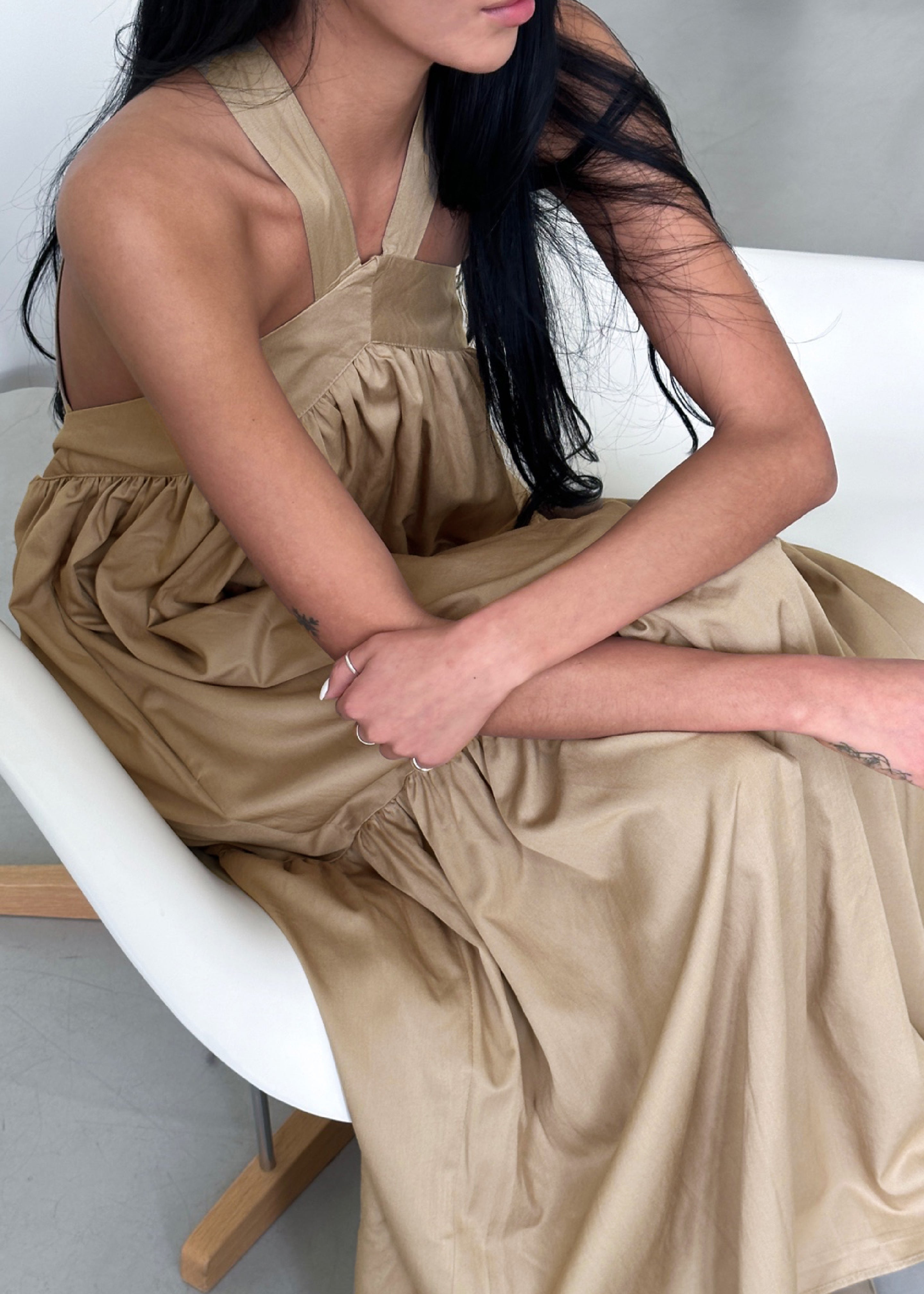 Gracie Halter Maxi Dress - Beige - 3