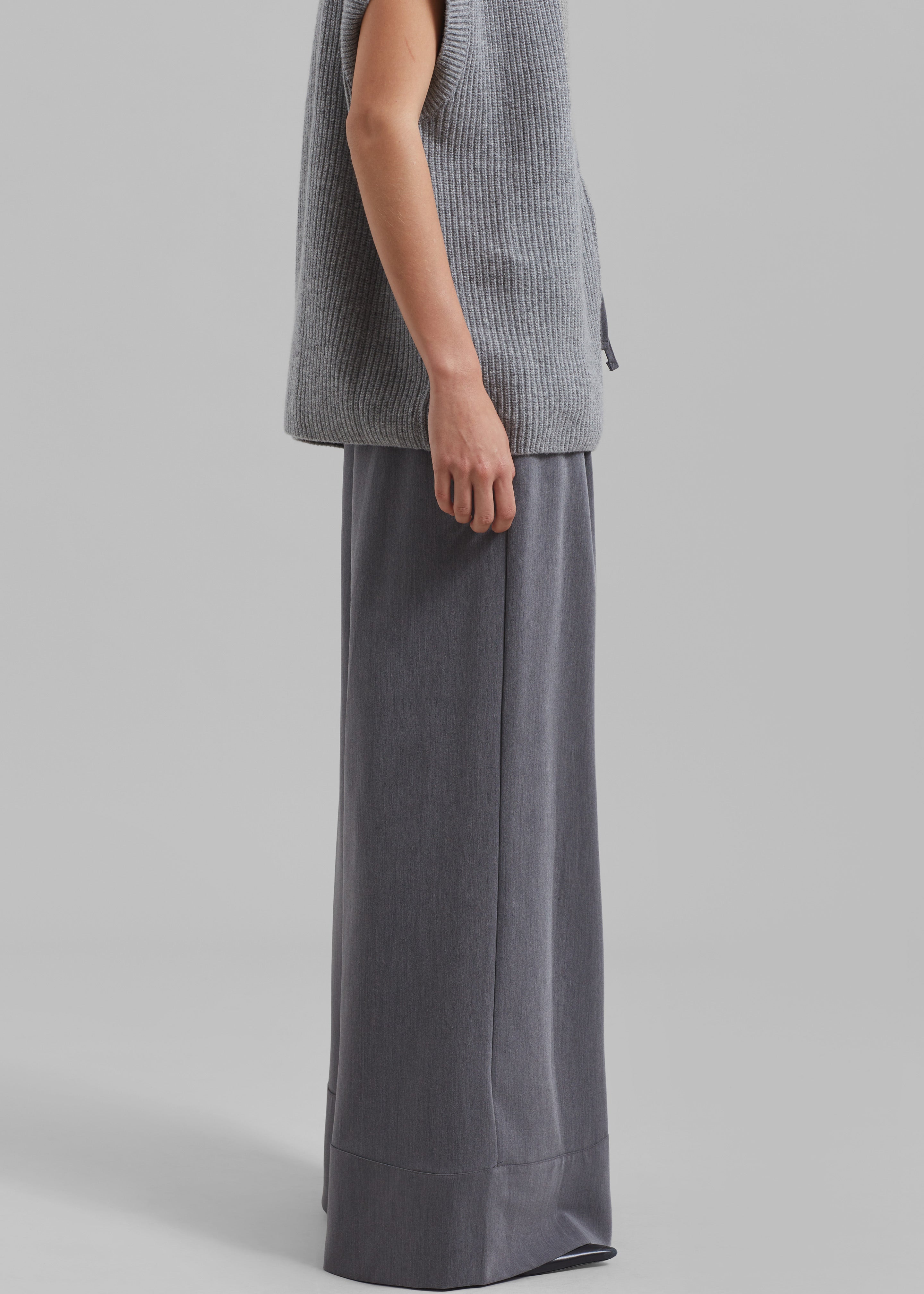 Hadley Wide Drawstring Pants - Grey - 2