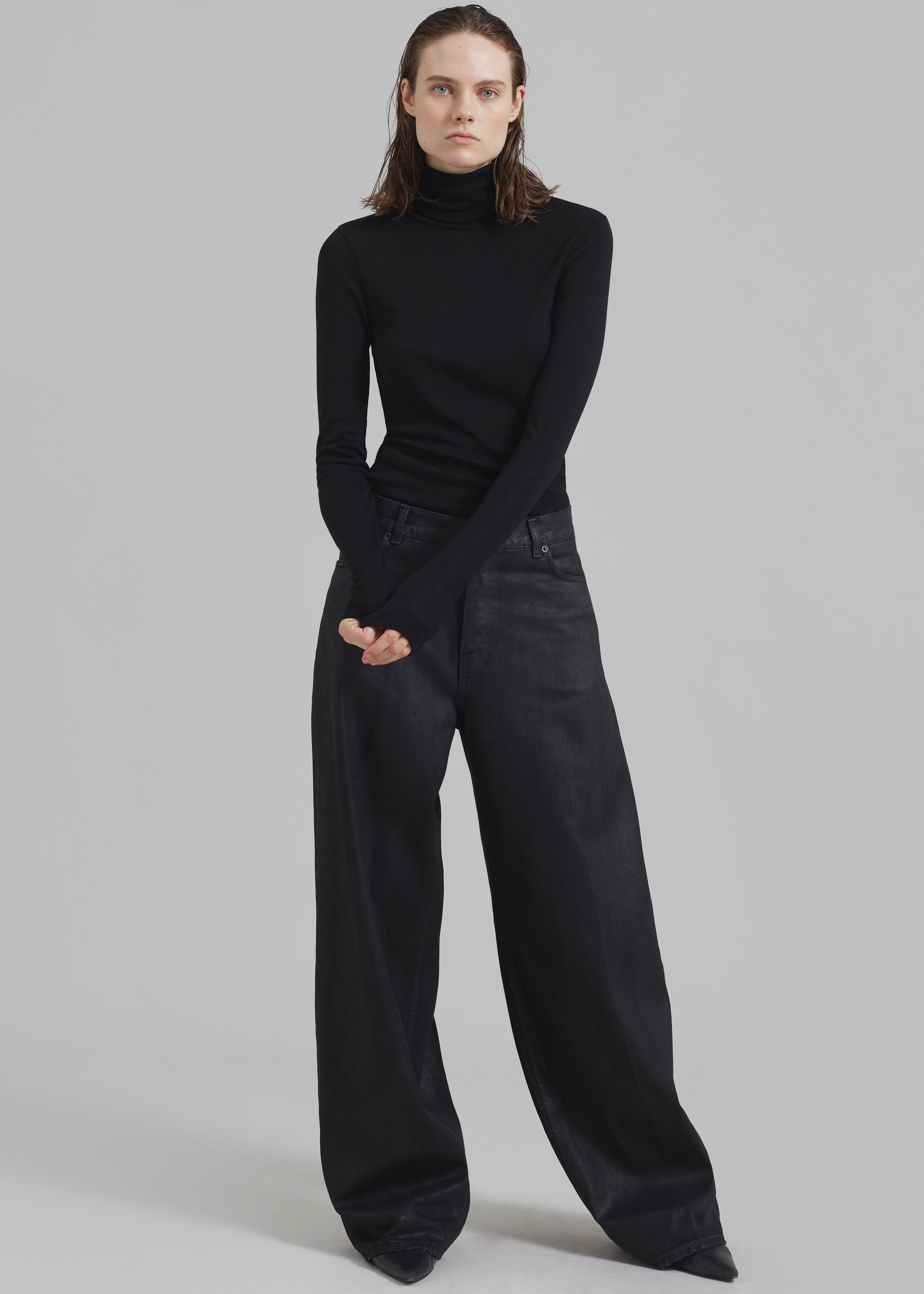 Haikure Bethany Pants - Black Coated - 5