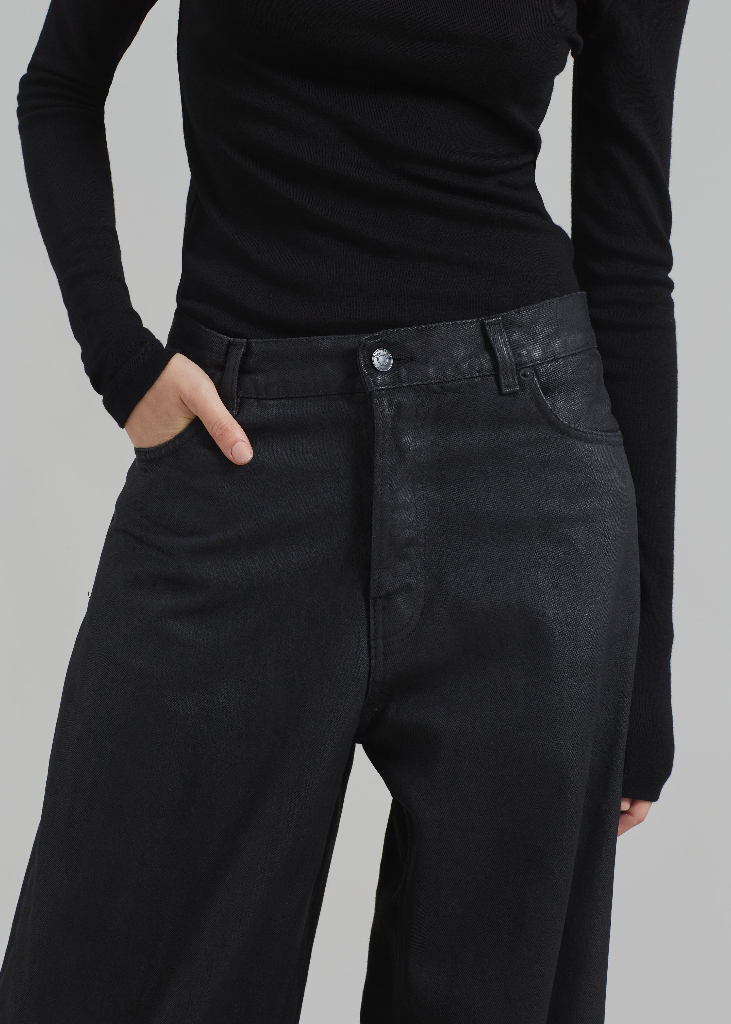 Haikure Bethany Pants - Black Coated - 3