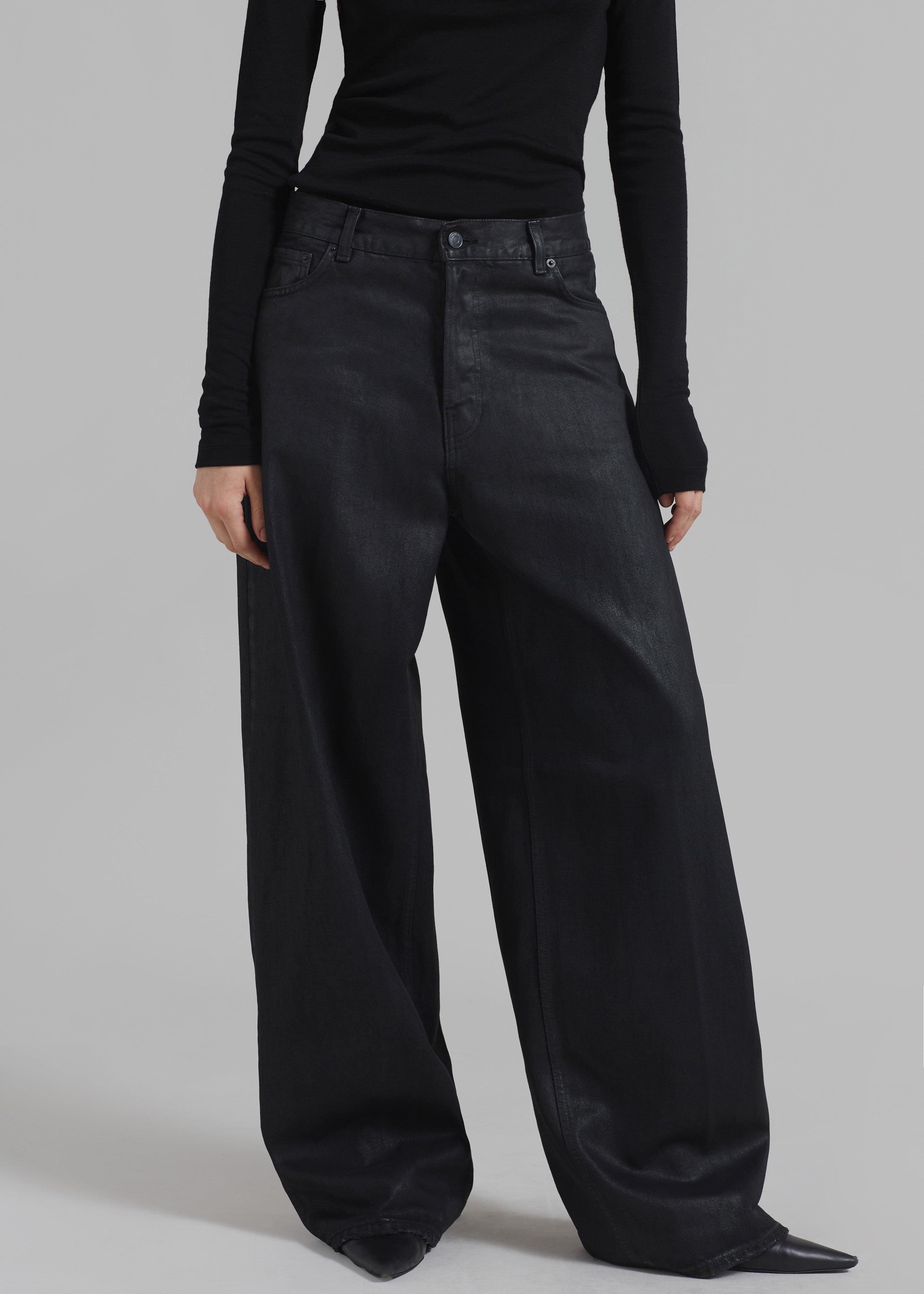 Haikure Bethany Pants - Black Coated - 1