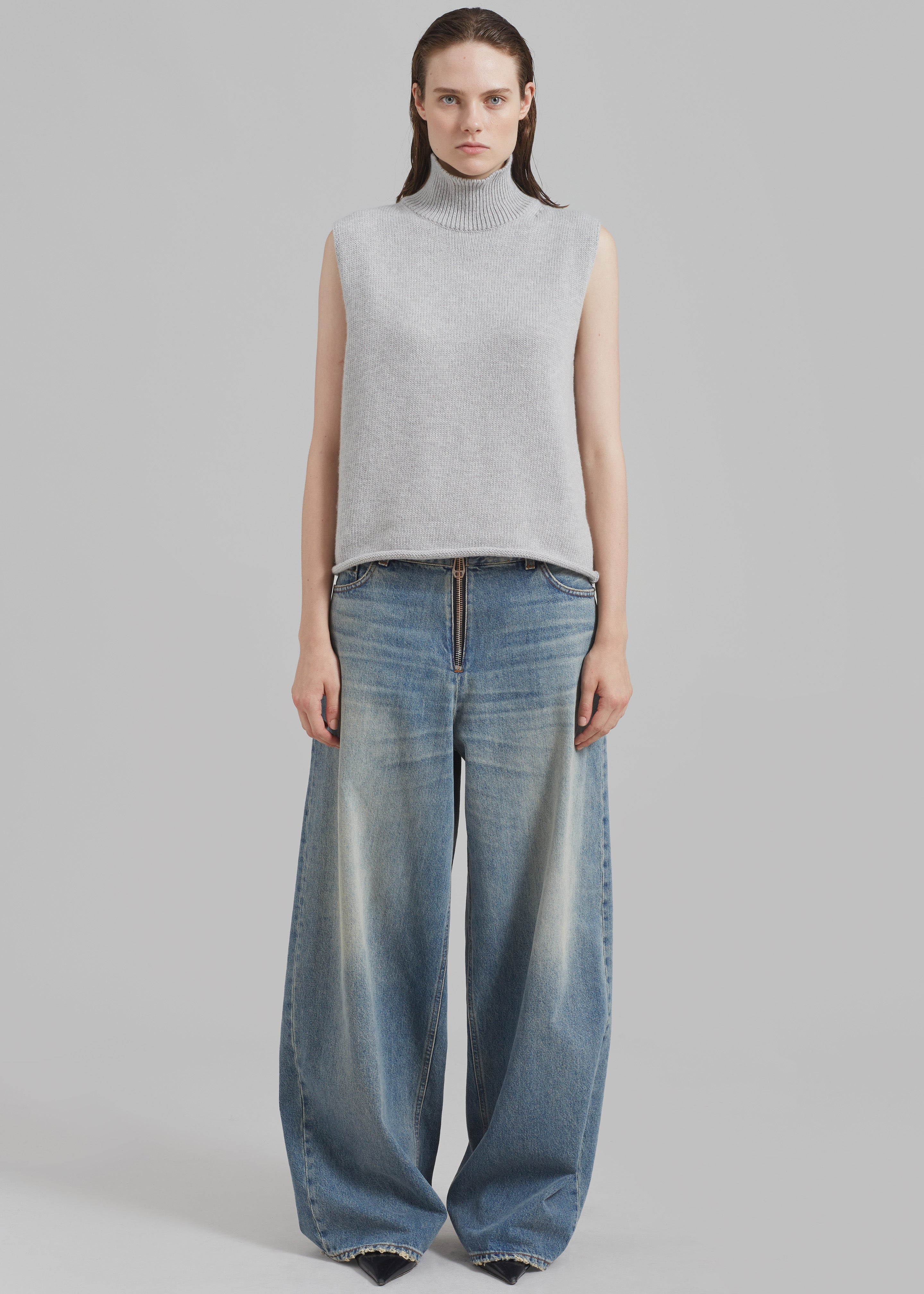 Haikure Bethany Zip Pants - Dirty Blue - 5