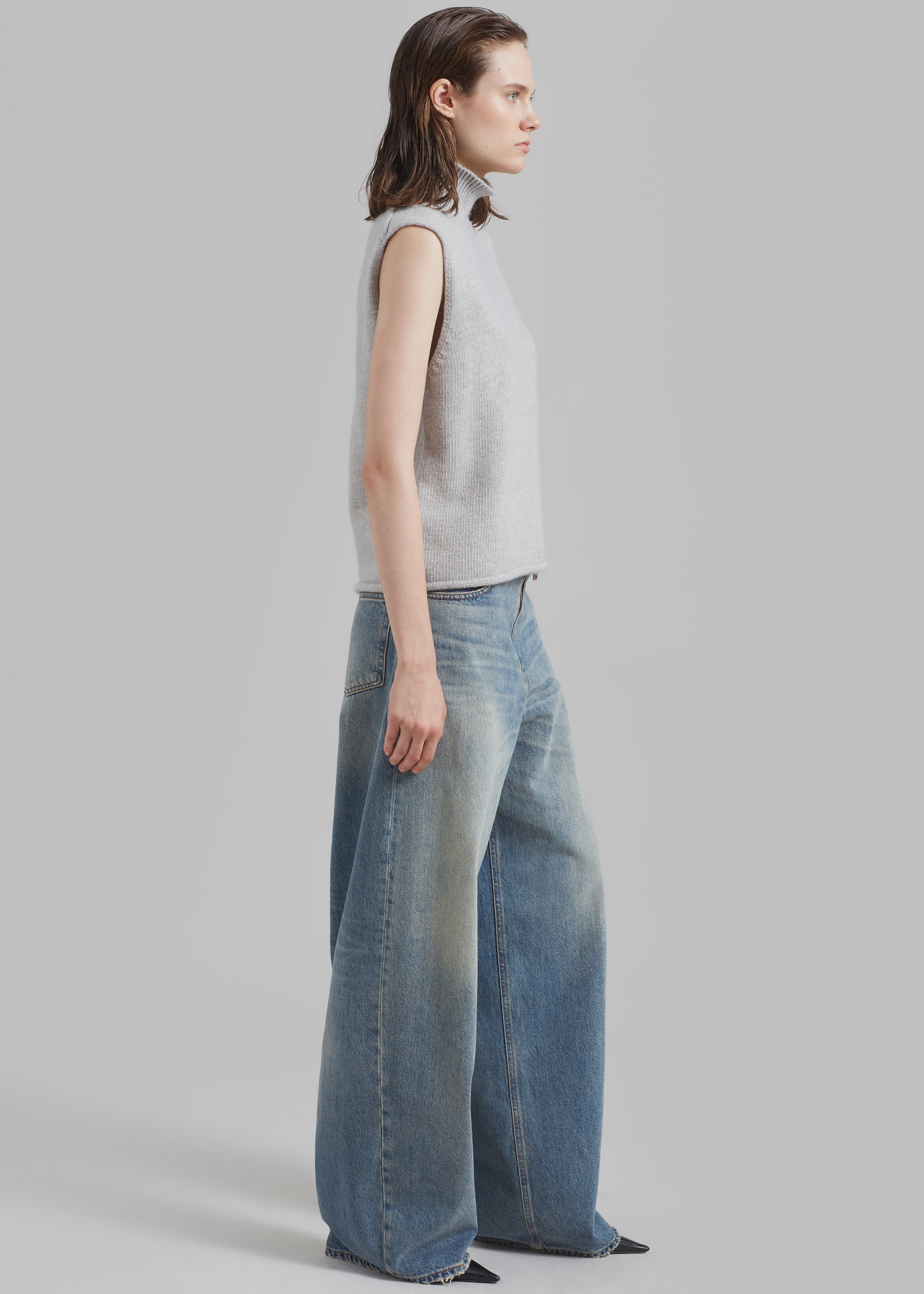 Haikure Bethany Zip Pants - Dirty Blue - 3
