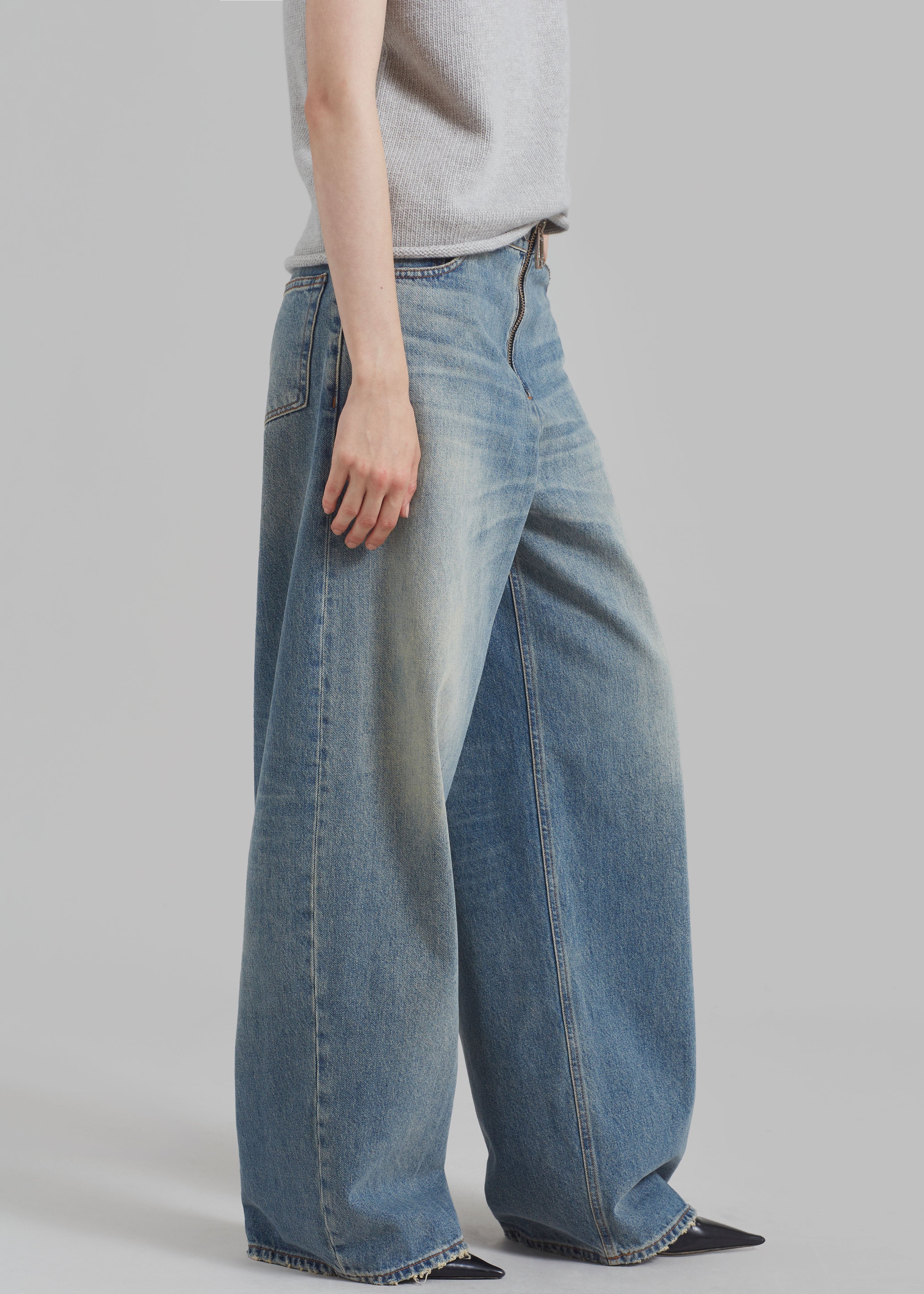 Haikure Bethany Zip Pants - Dirty Blue - 6