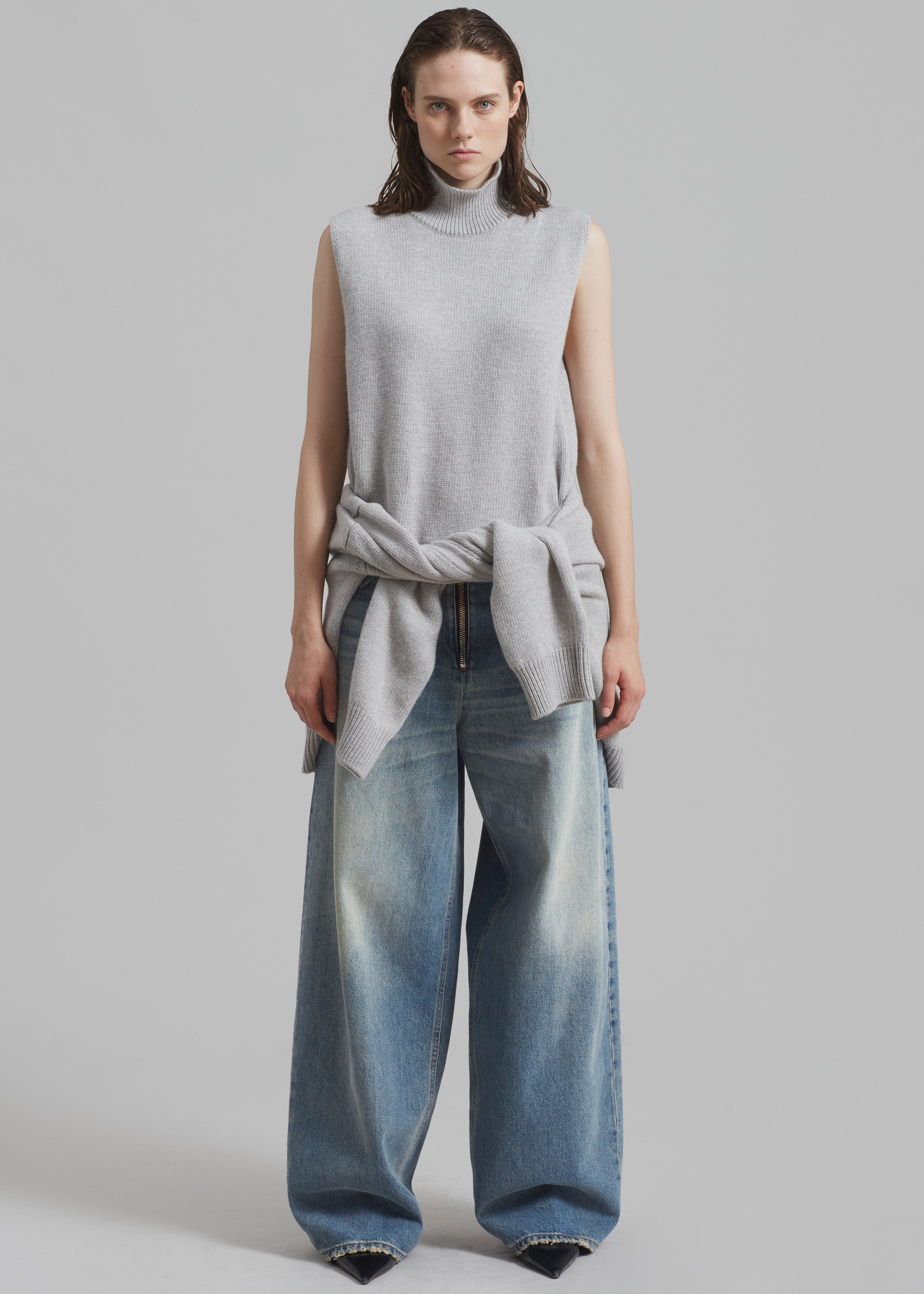 Haikure Bethany Zip Pants - Dirty Blue - 1