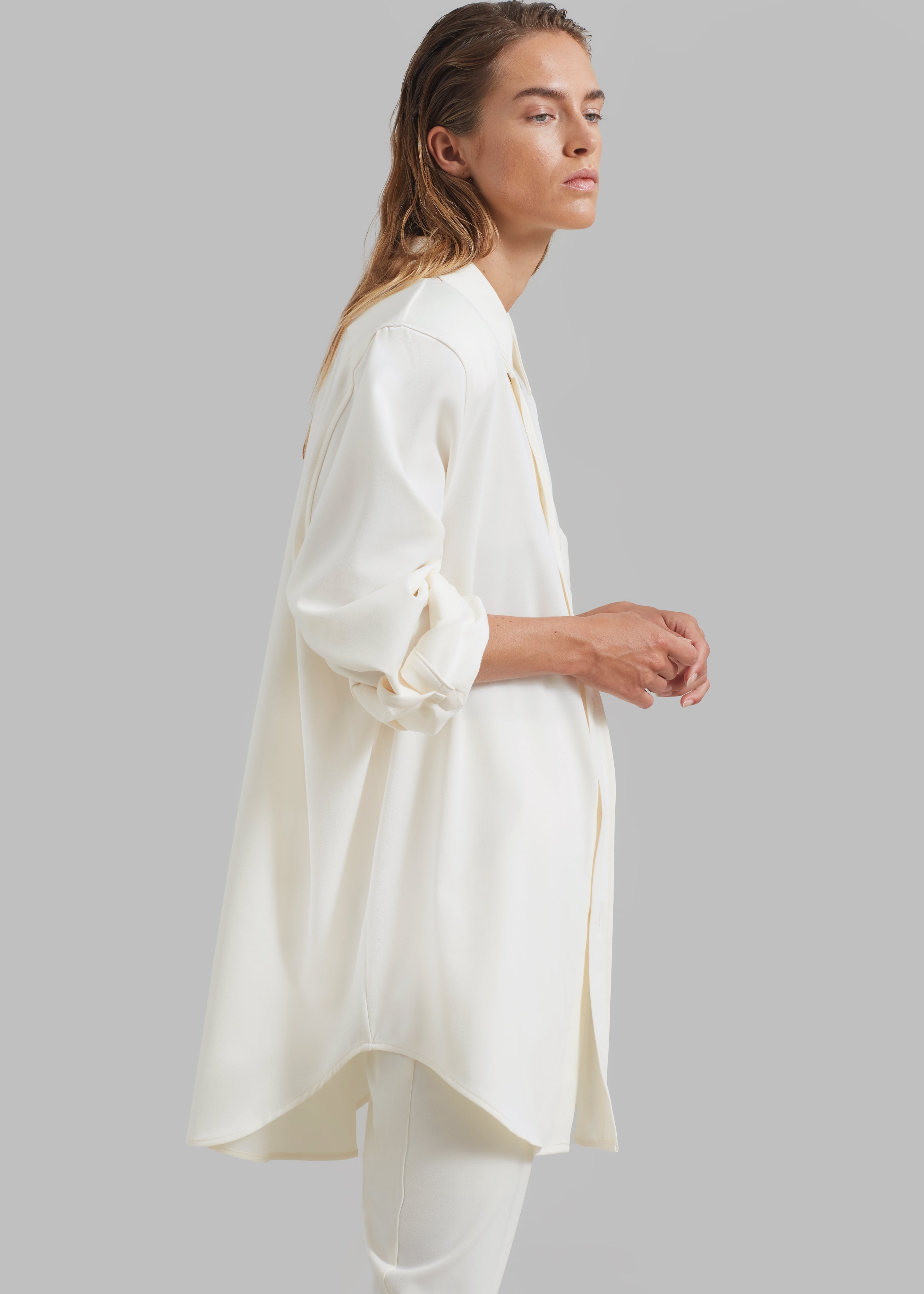 Hollis Padded Shoulder Shirt - Ivory - 6