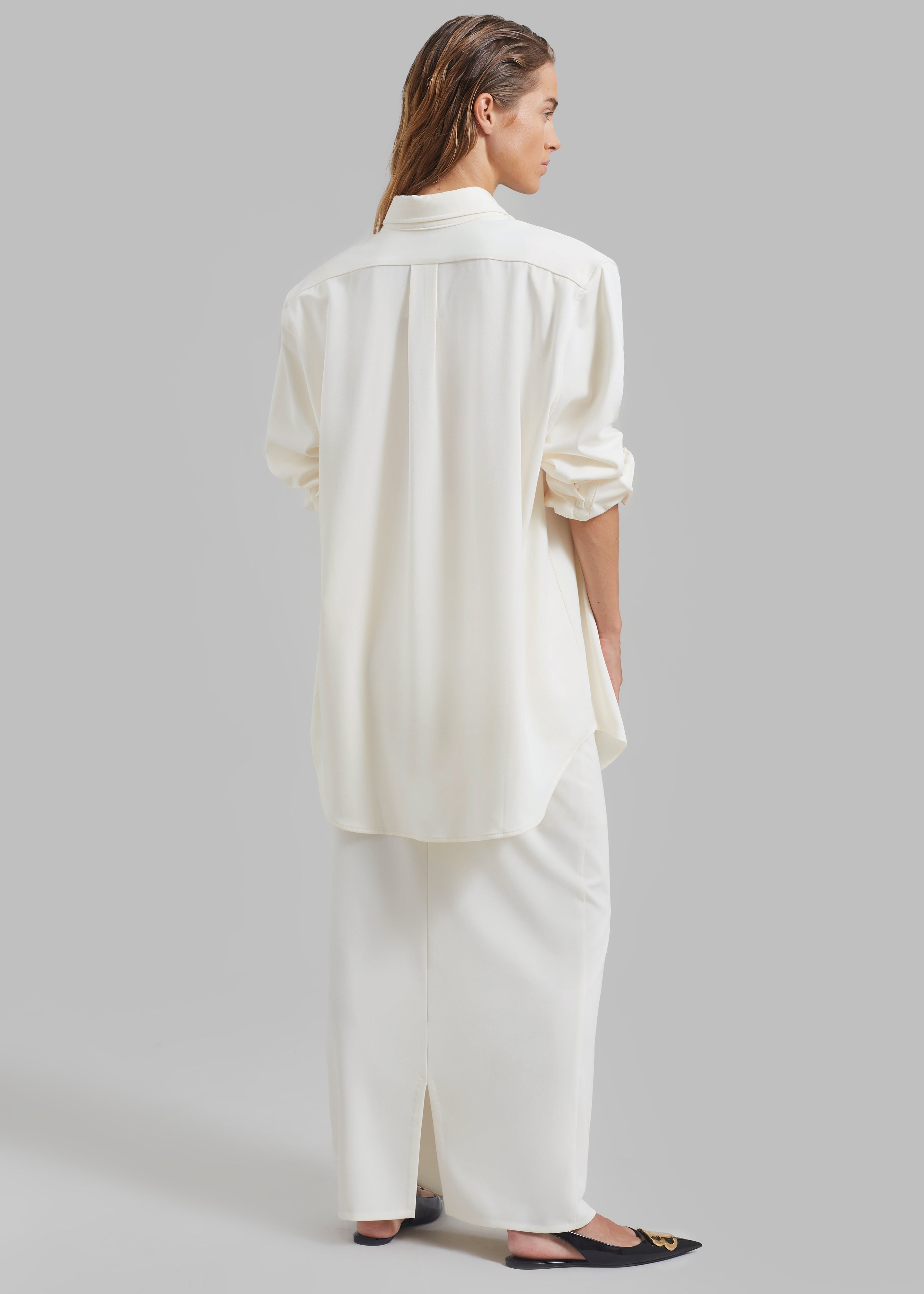 Hollis Padded Shoulder Shirt - Ivory - 8
