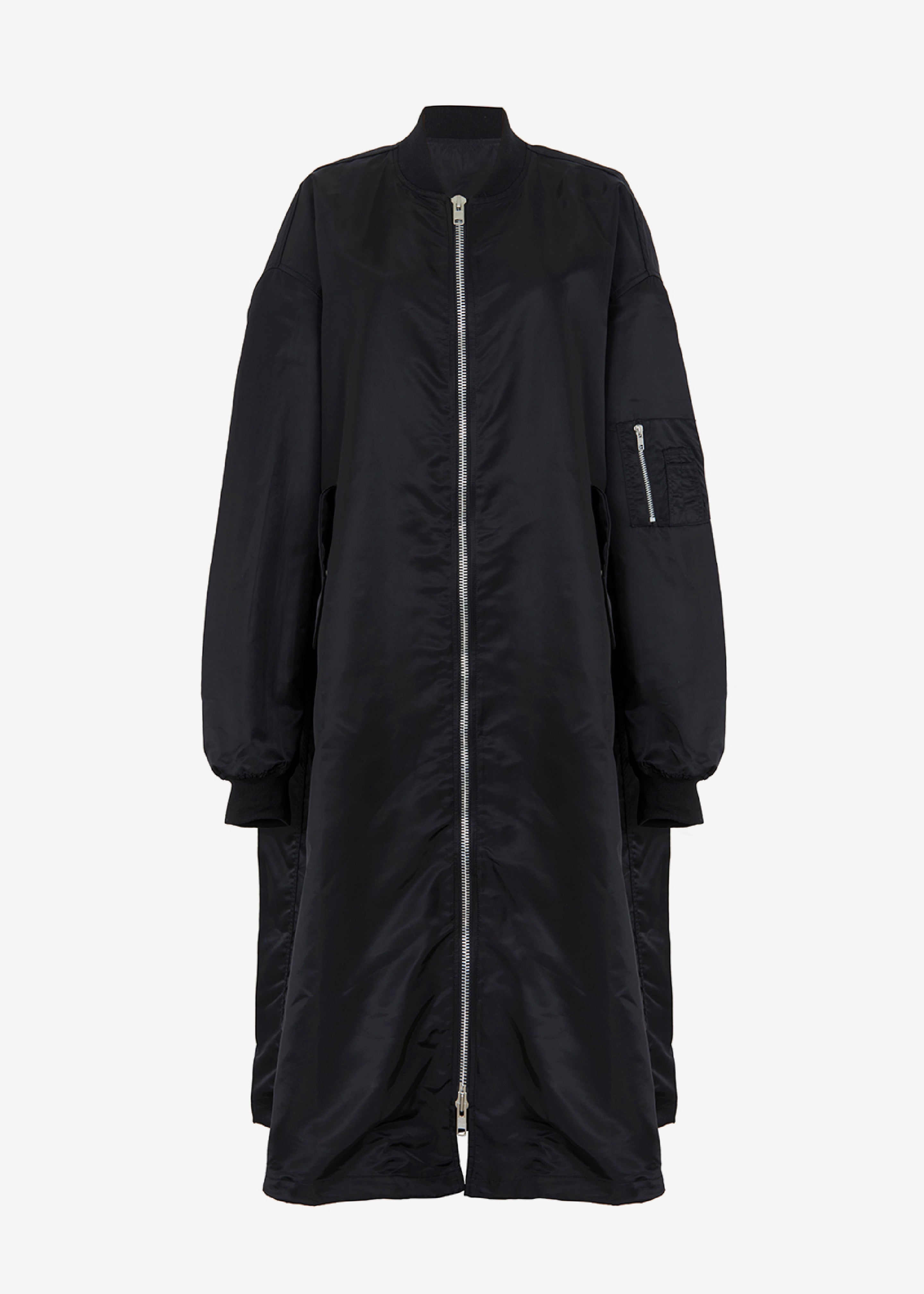 Isaac Oversized Bomber Coat - Black - 6