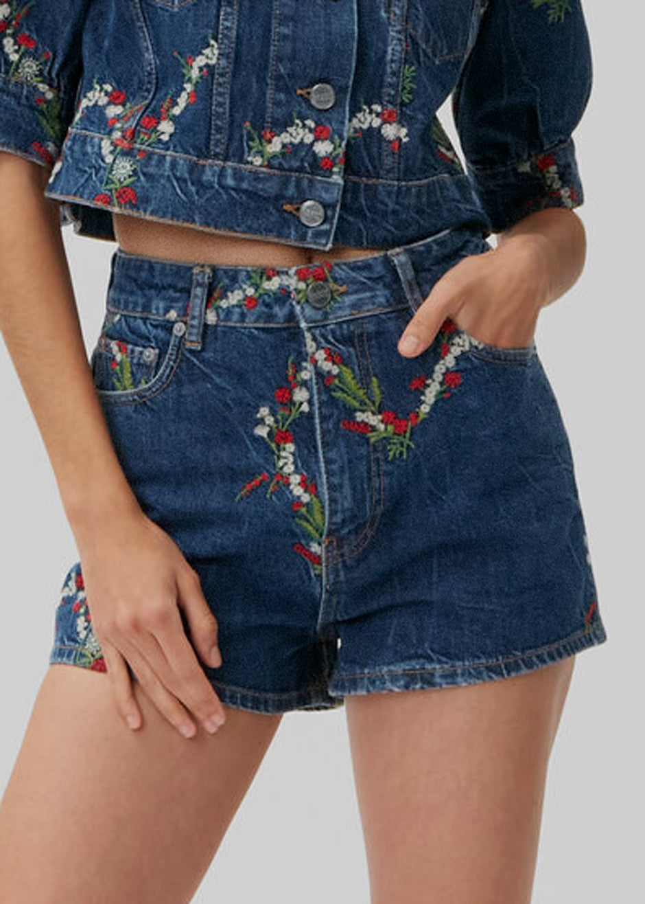 GANNI Mini Denim Short - Dark Indigo - 2