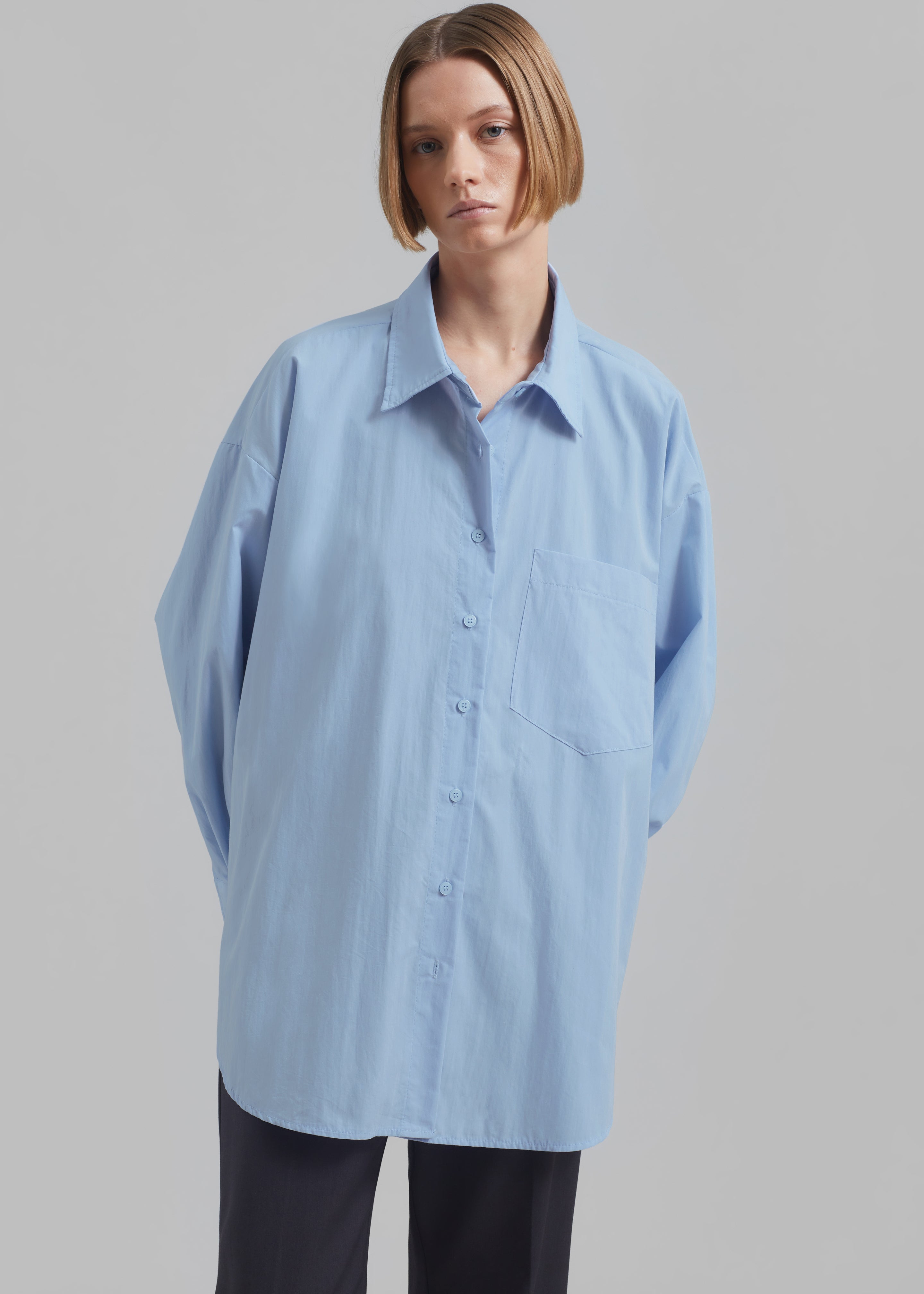 Jacqueline Button Up Shirt - Sky - 6