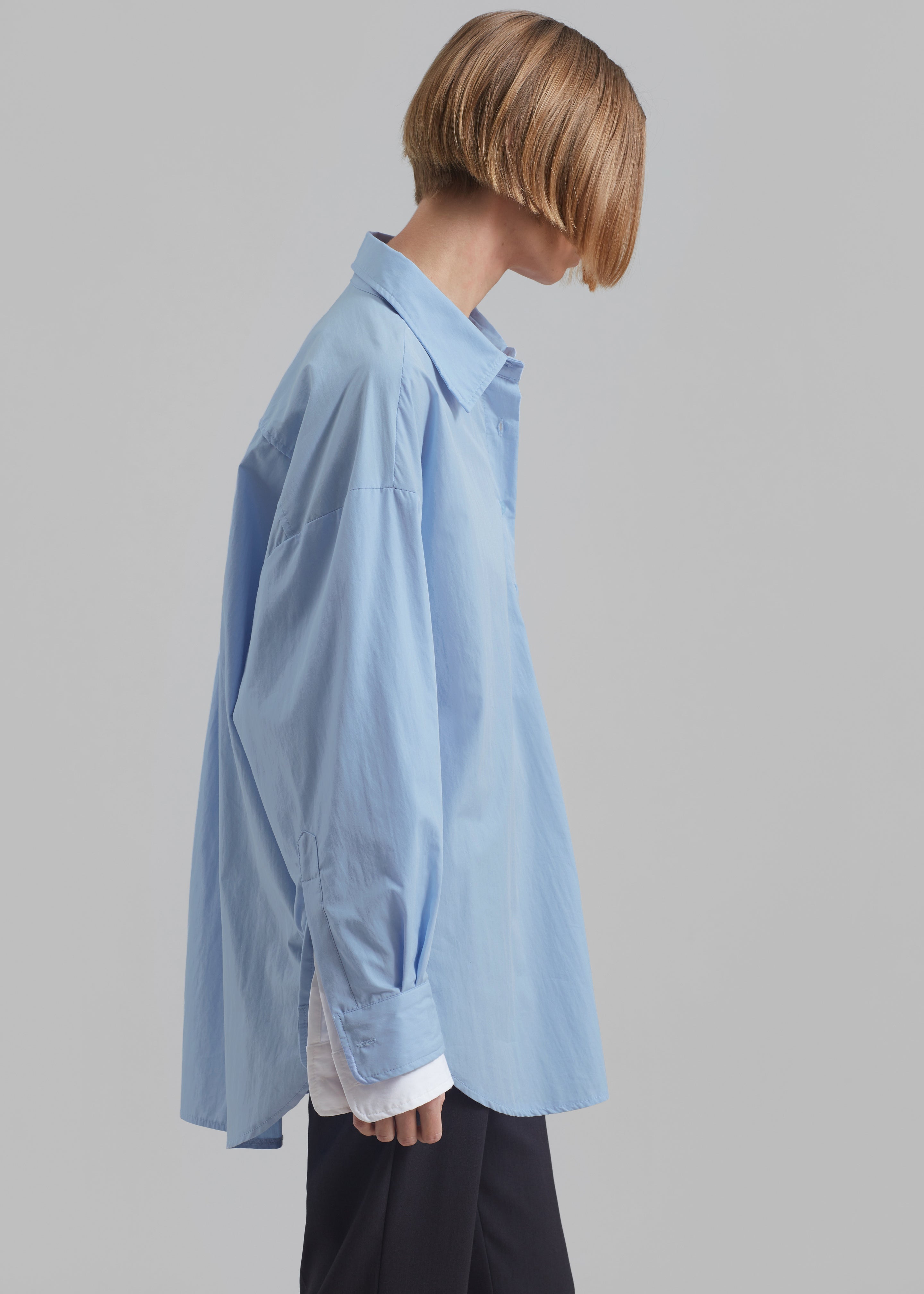 Jacqueline Button Up Shirt - Sky - 1