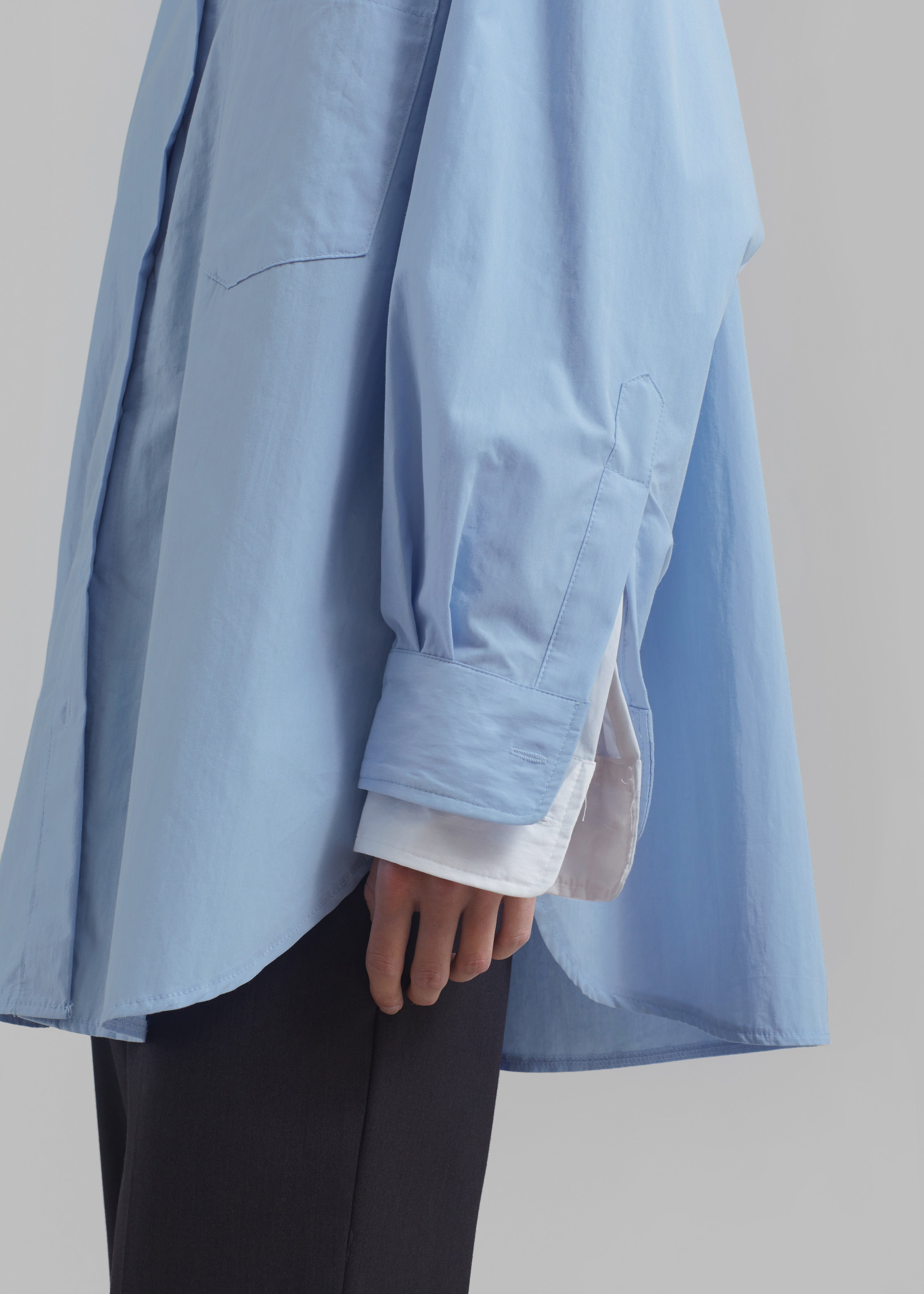 Jacqueline Button Up Shirt - Sky - 4
