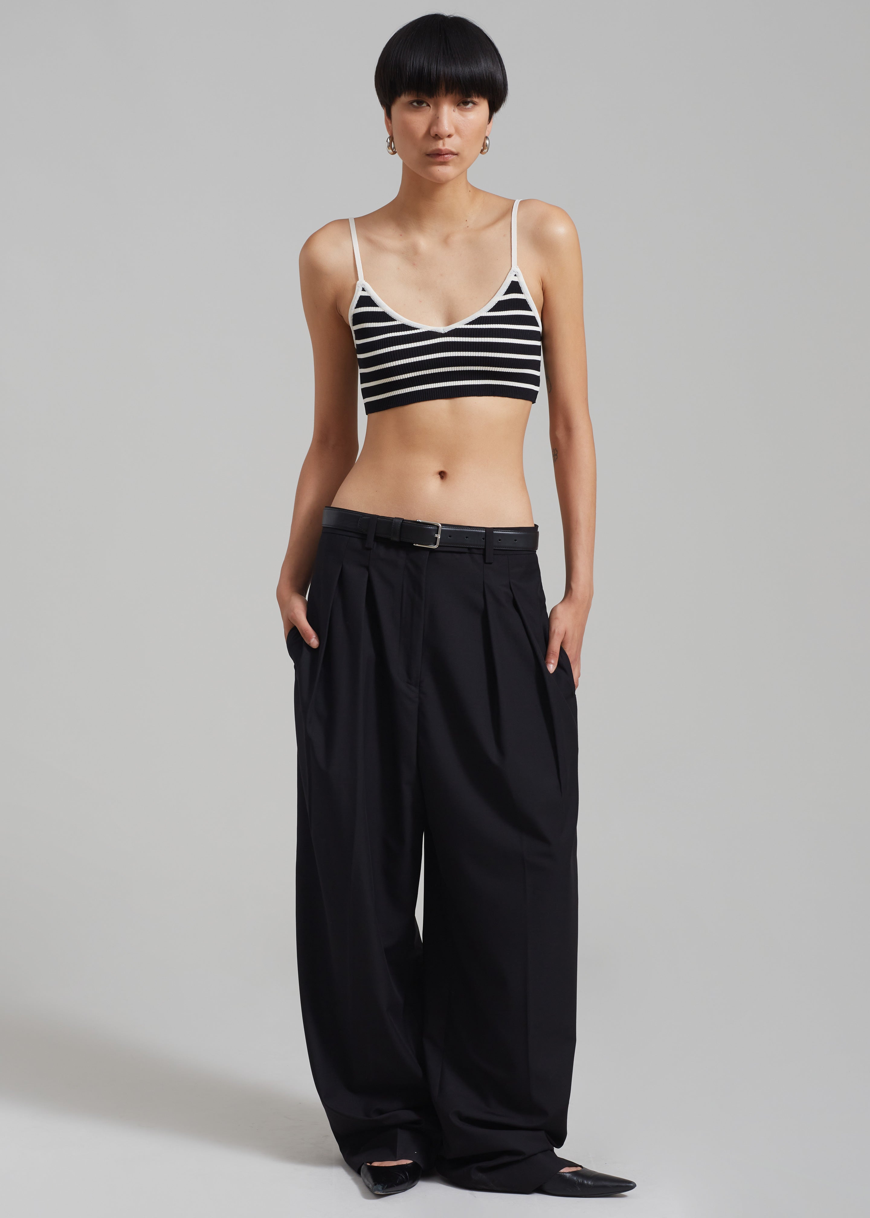 Jade Knit Bralette - White Stripe - 6