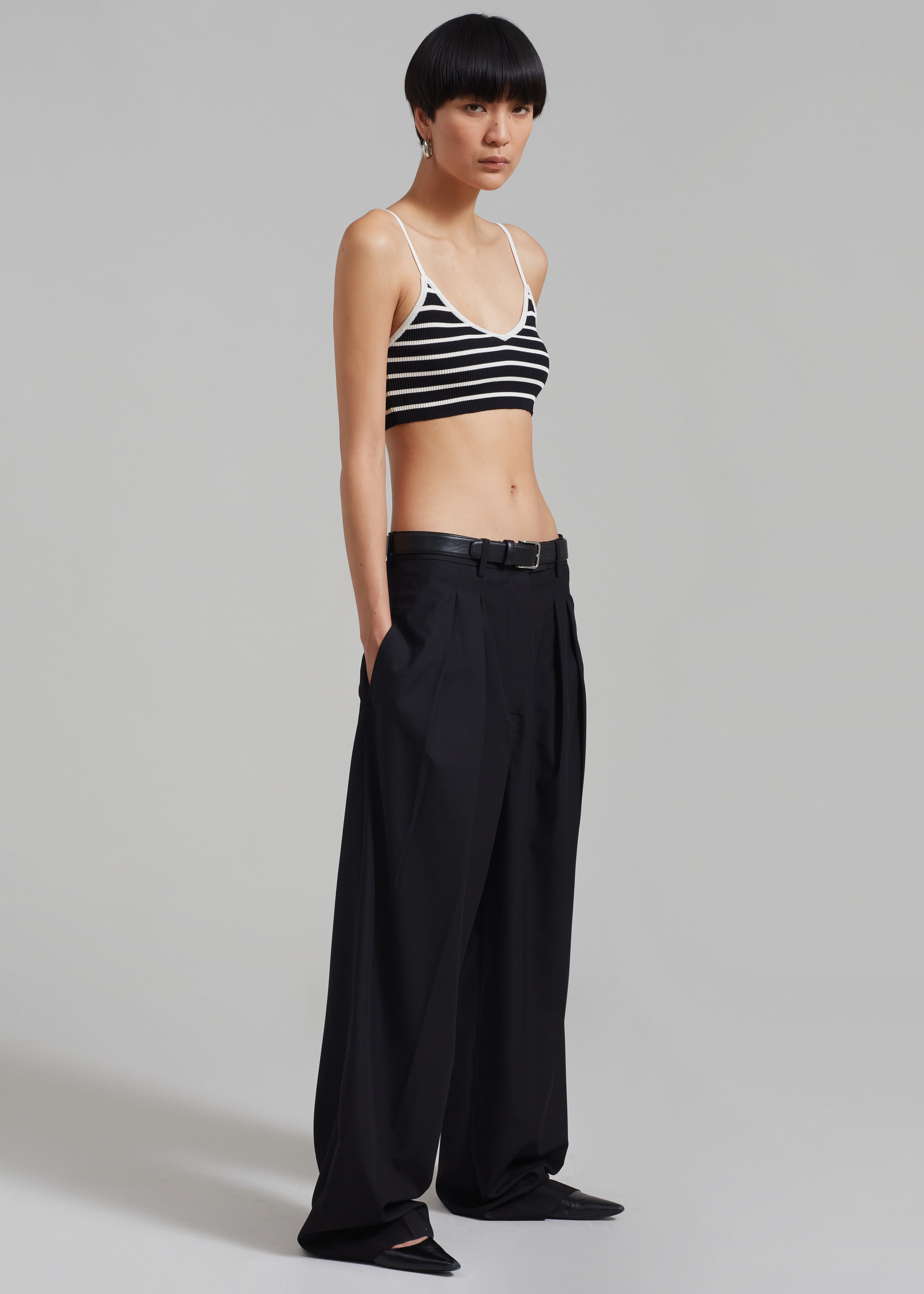Jade Knit Bralette - White Stripe - 4