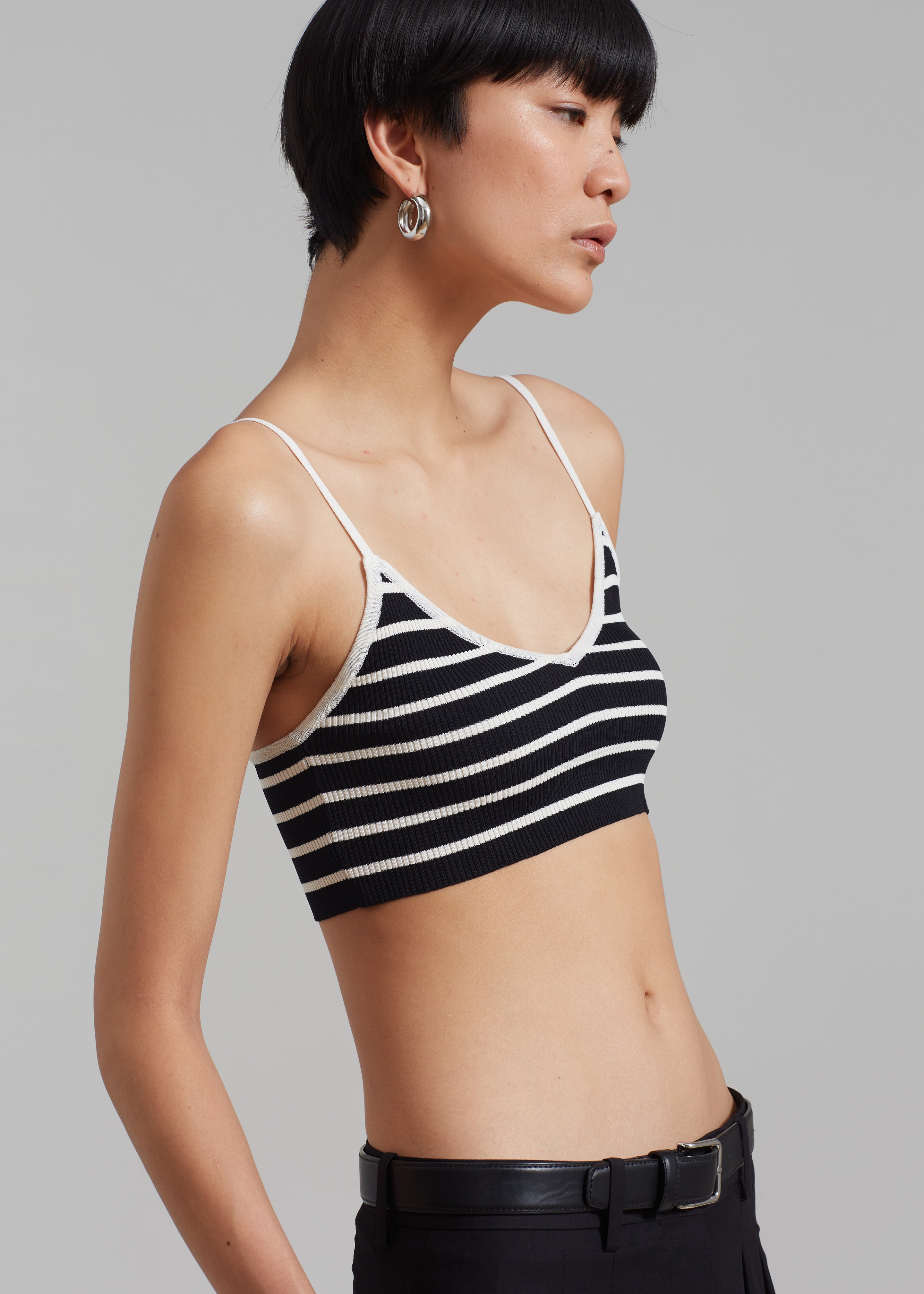 Jade Knit Bralette - White Stripe - 7