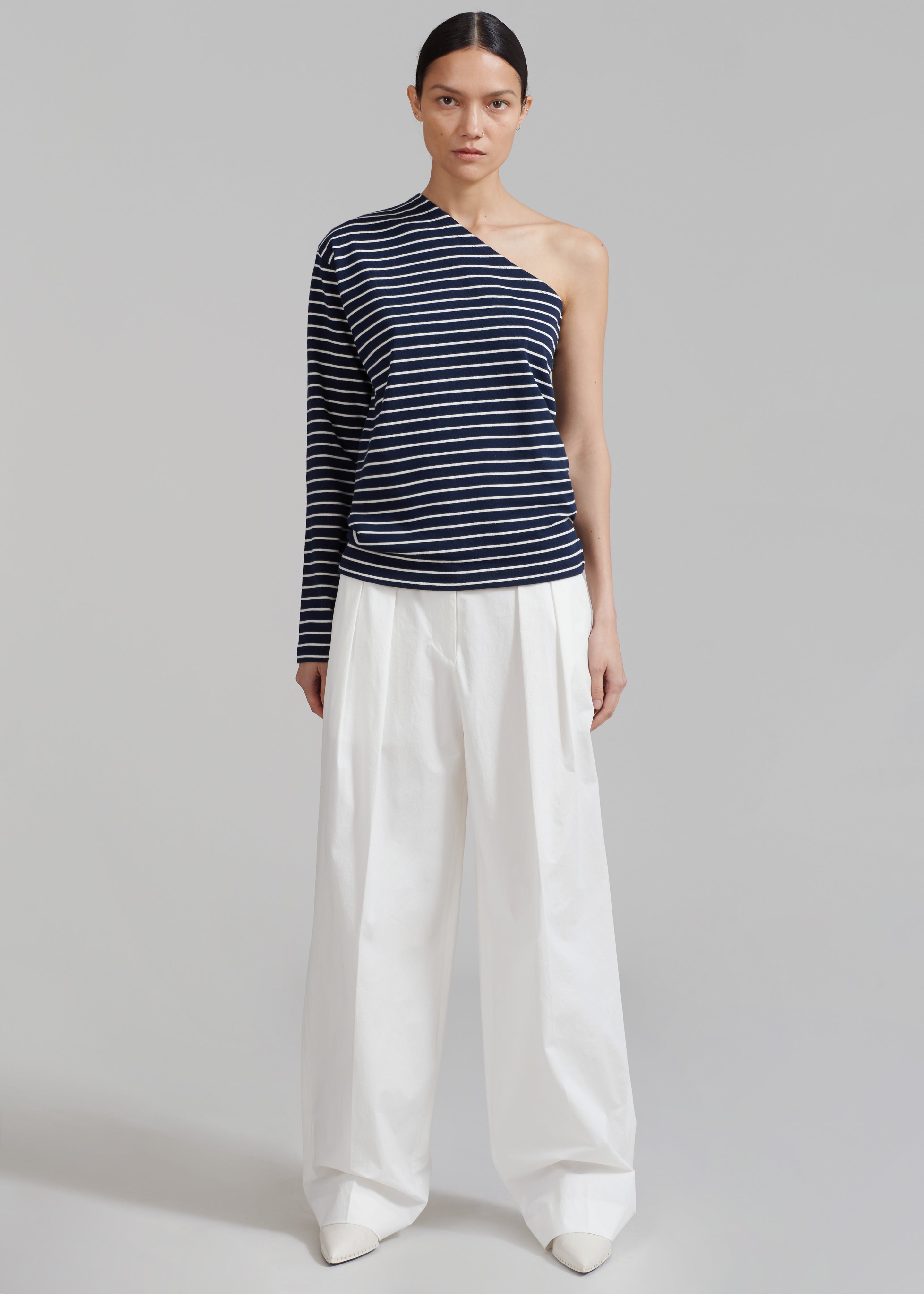 Jean One Shoulder Top - Navy - 6