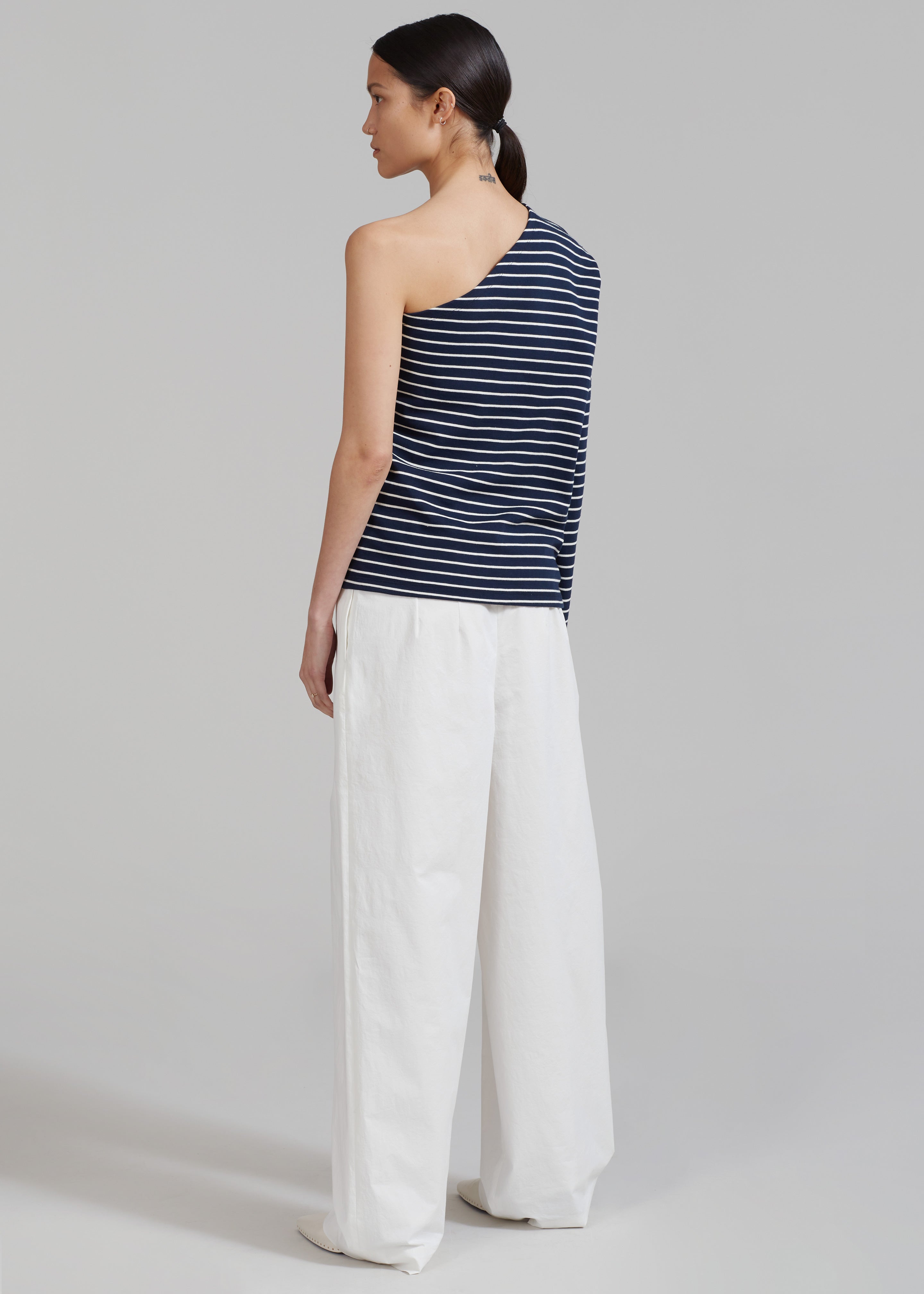 Jean One Shoulder Top - Navy - 8