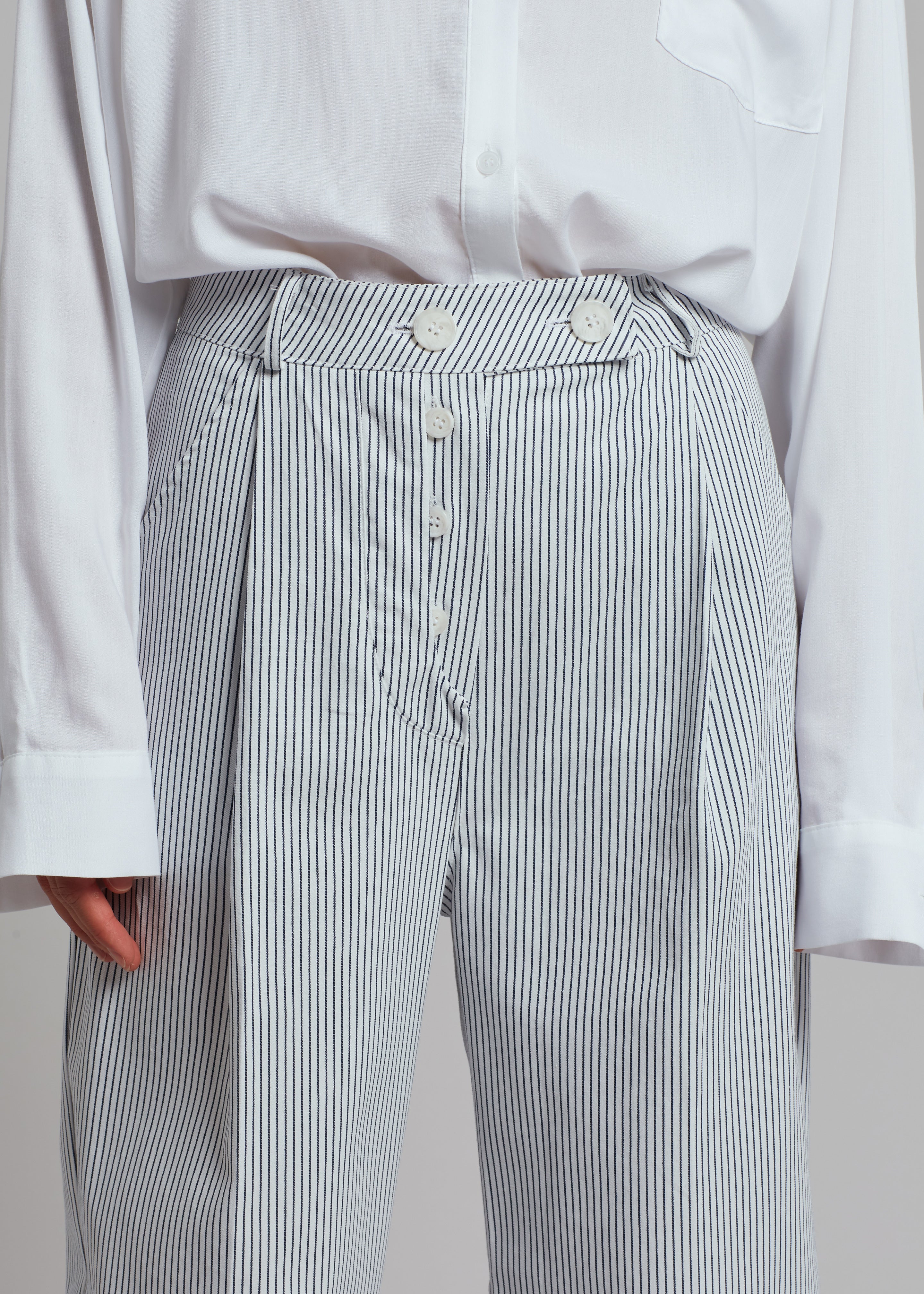 Jess Wide Pants - White Stripe - 2
