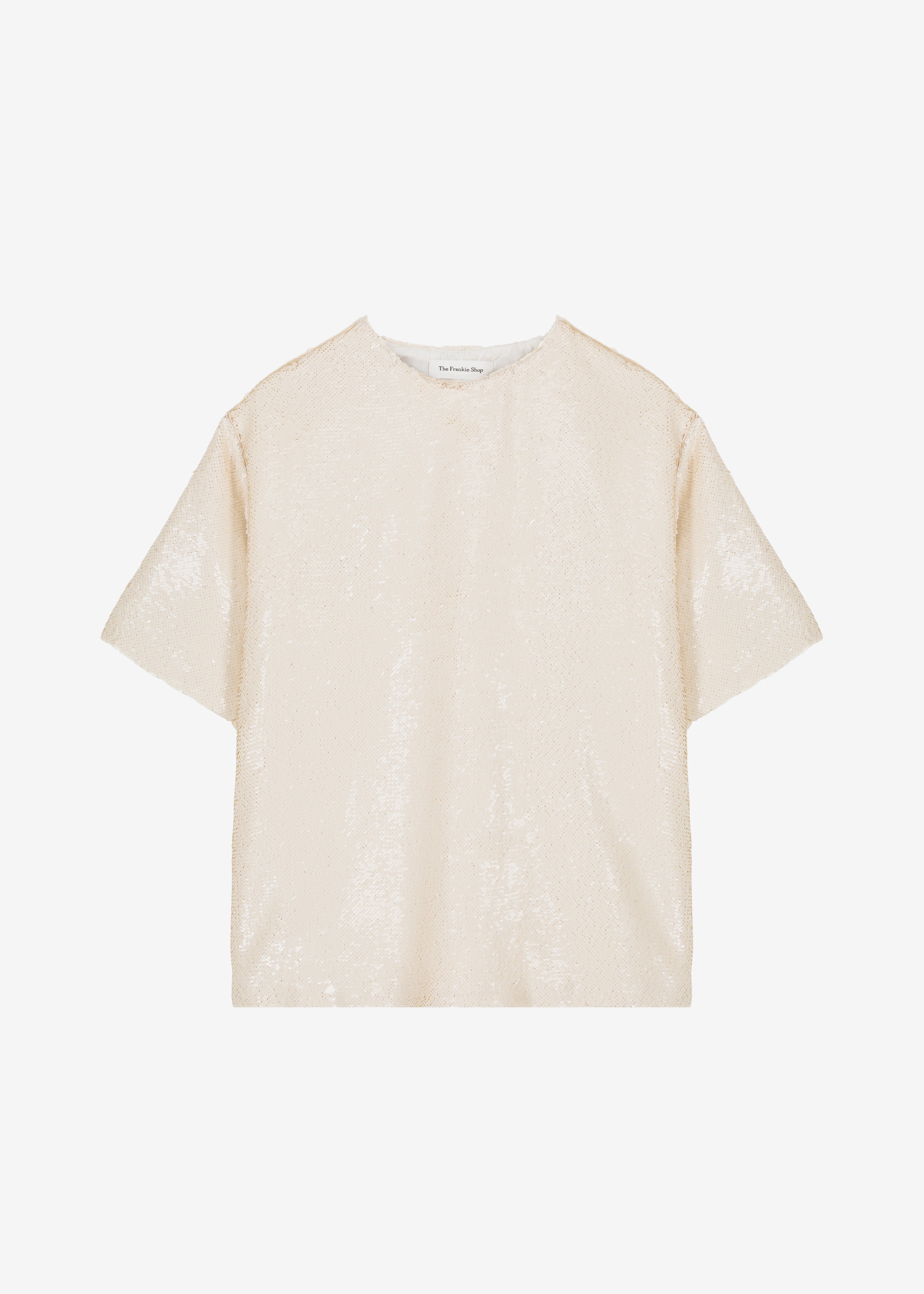 Jones Boxy Sequins Tee - Cream - 9