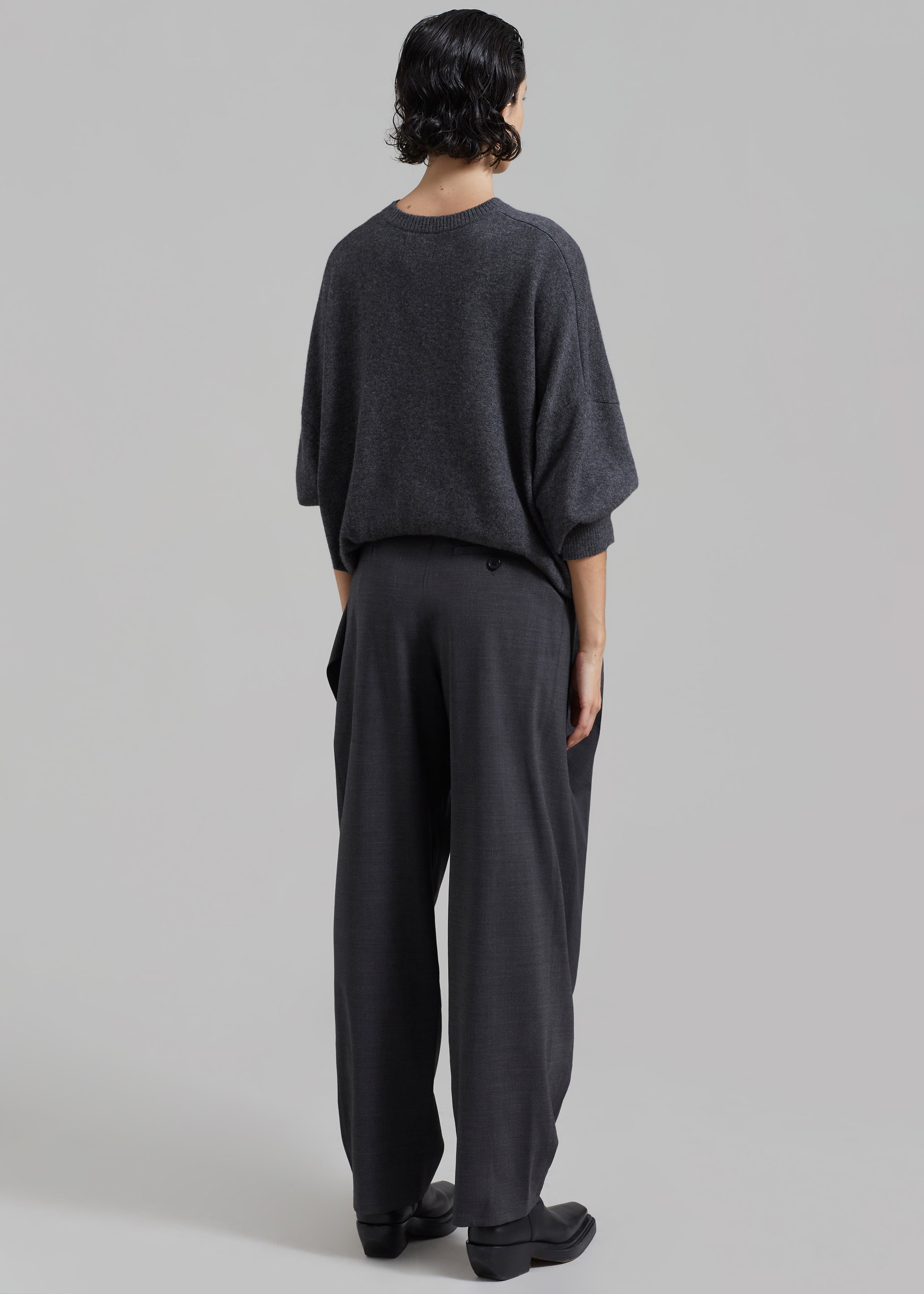 JW Anderson Padlock Strap Fold Over Trousers - Mid Grey Melange - 10