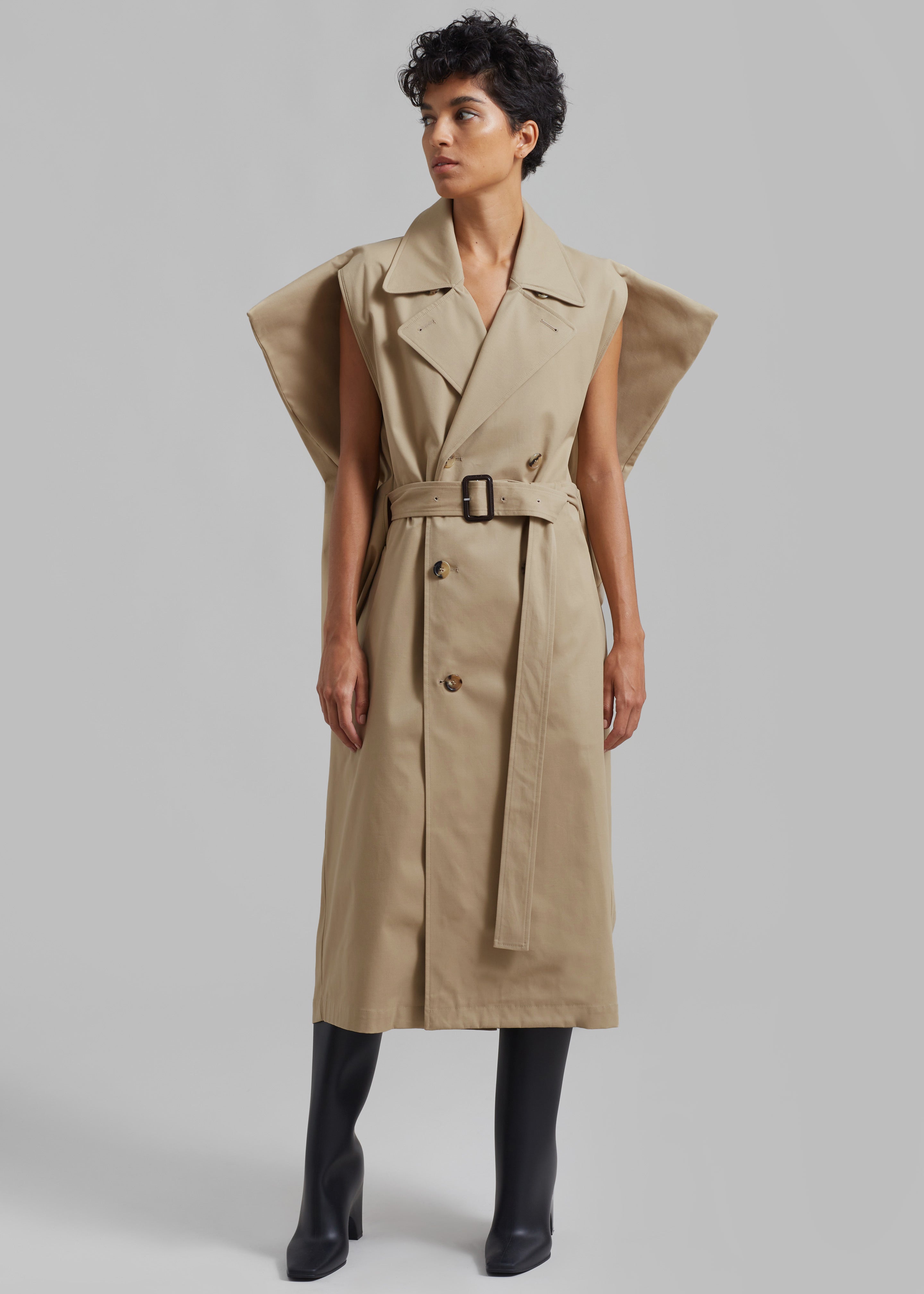 JW Anderson Sleeveless Kite Trench Coat - Flax - 6