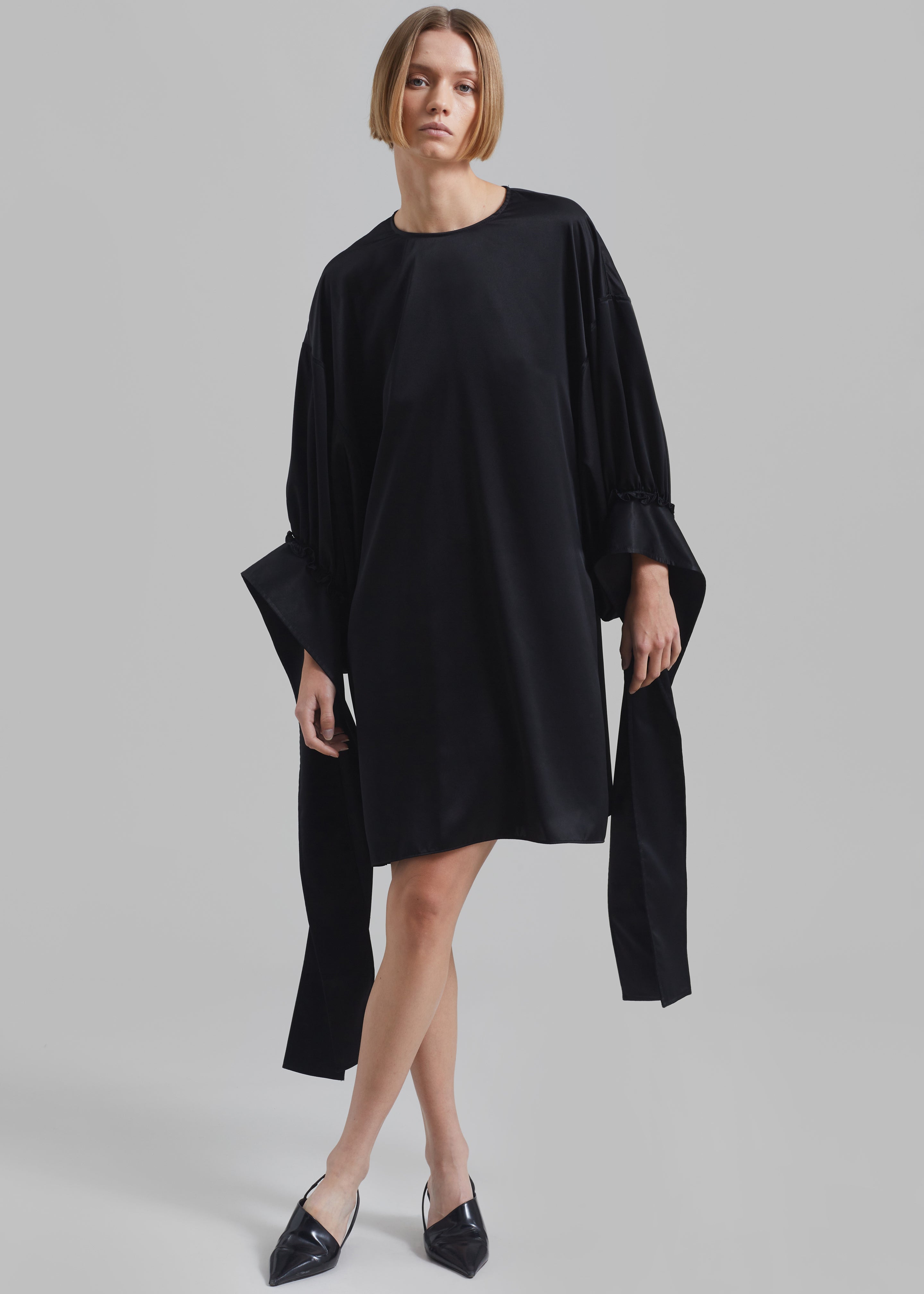 JW Anderson Tab Sleeve Dress - Black - 3