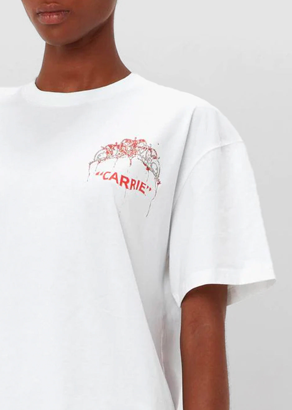JW Anderson Carrie Tiara Chest Embroidery T-Shirt - White - 2