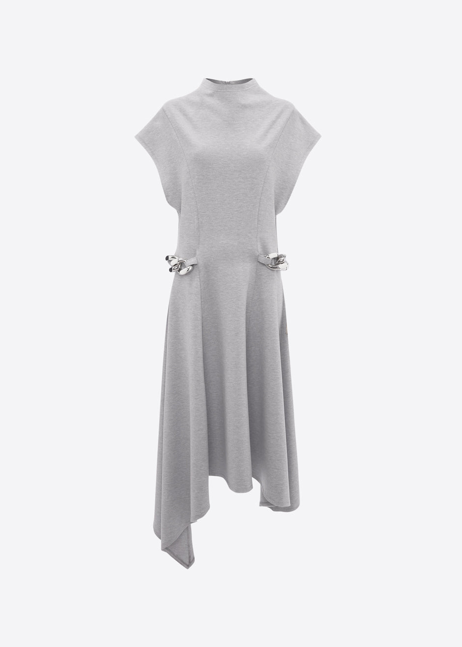 JW Anderson Silver Chain Link Cap Sleeve Dress - Grey Melange - 7
