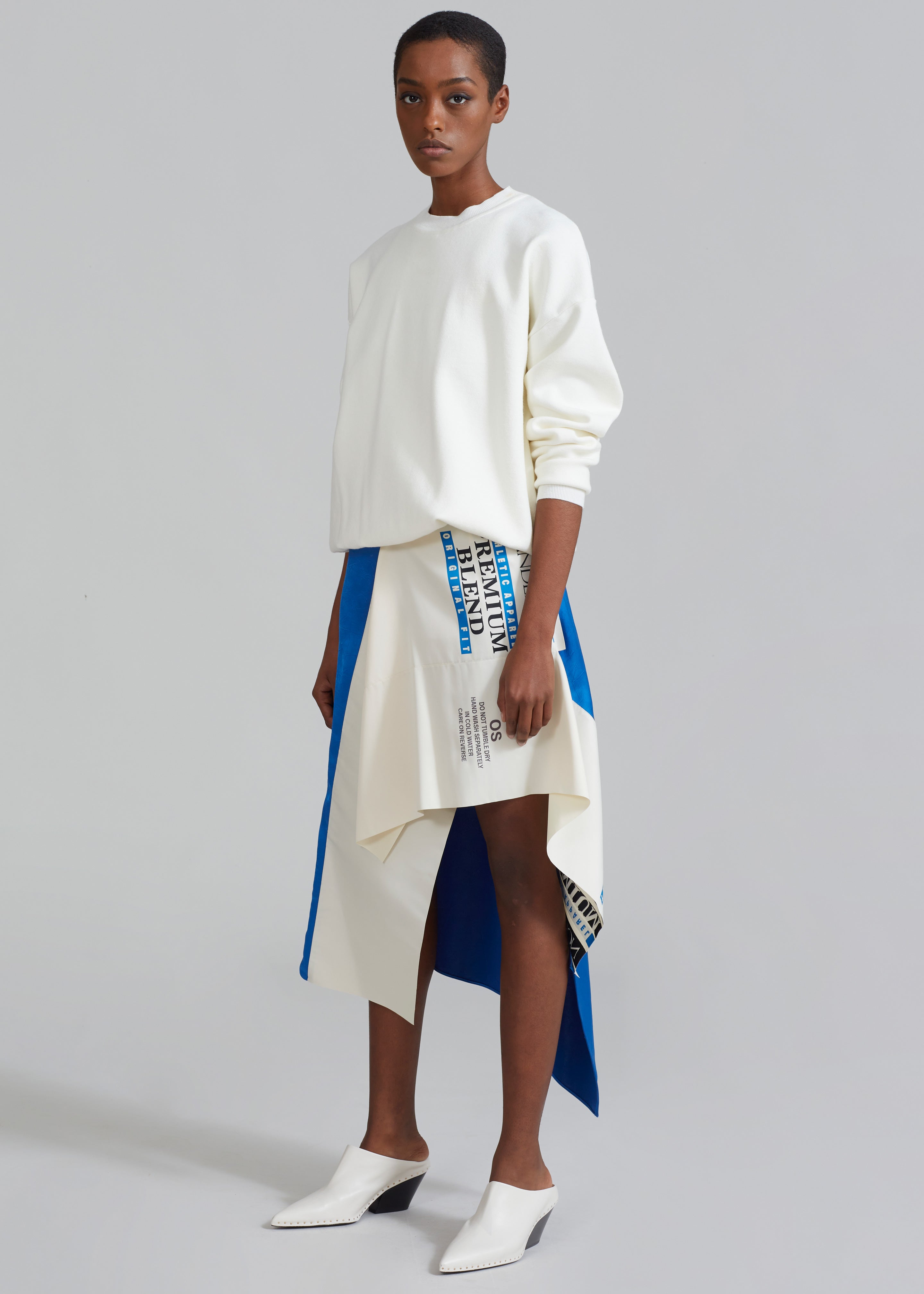 JW Anderson Asymmetric Care Label Skirt - Blue/White - 5