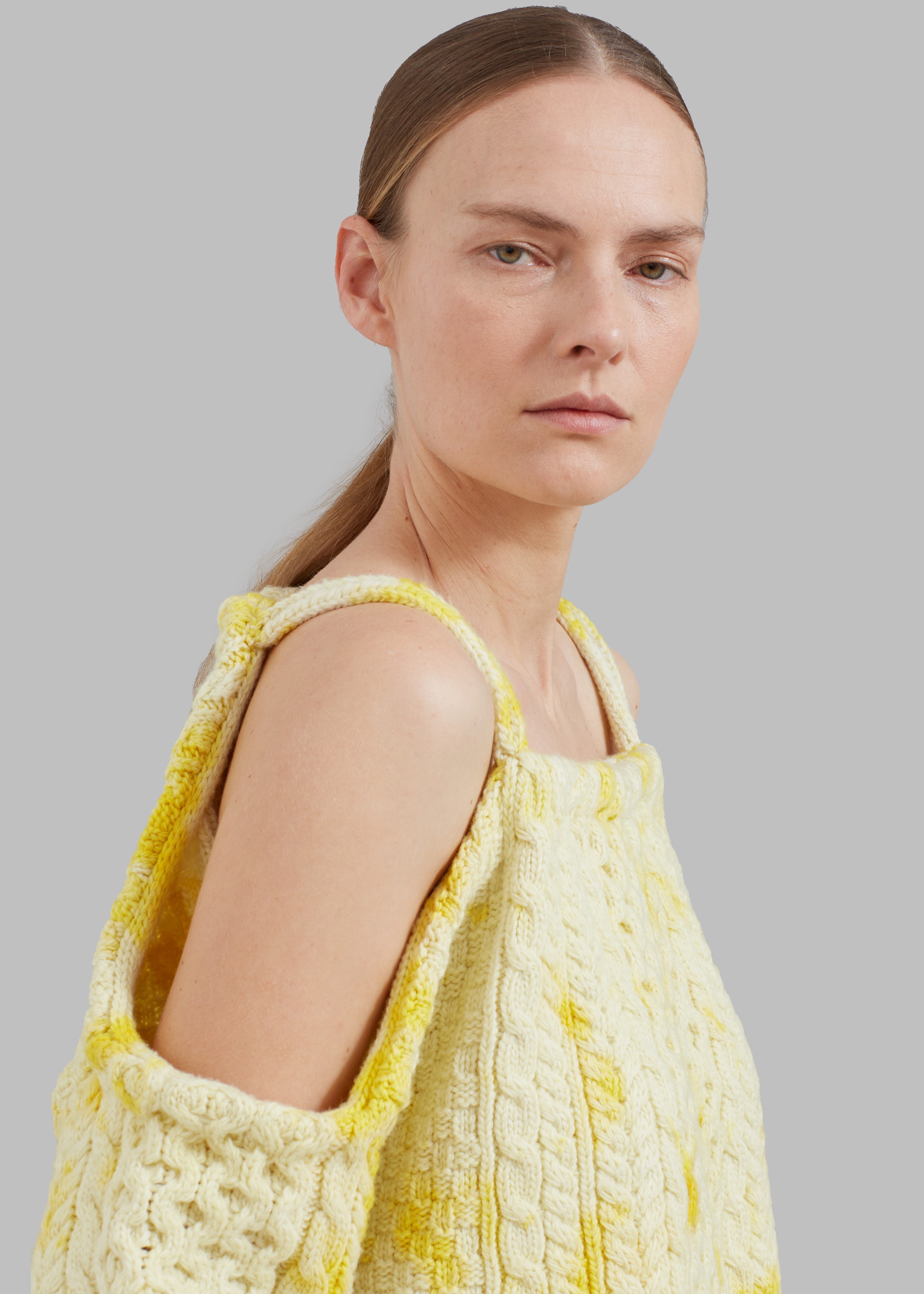 JW Anderson Cold Shoulder Cable Jumper - Yellow - 4