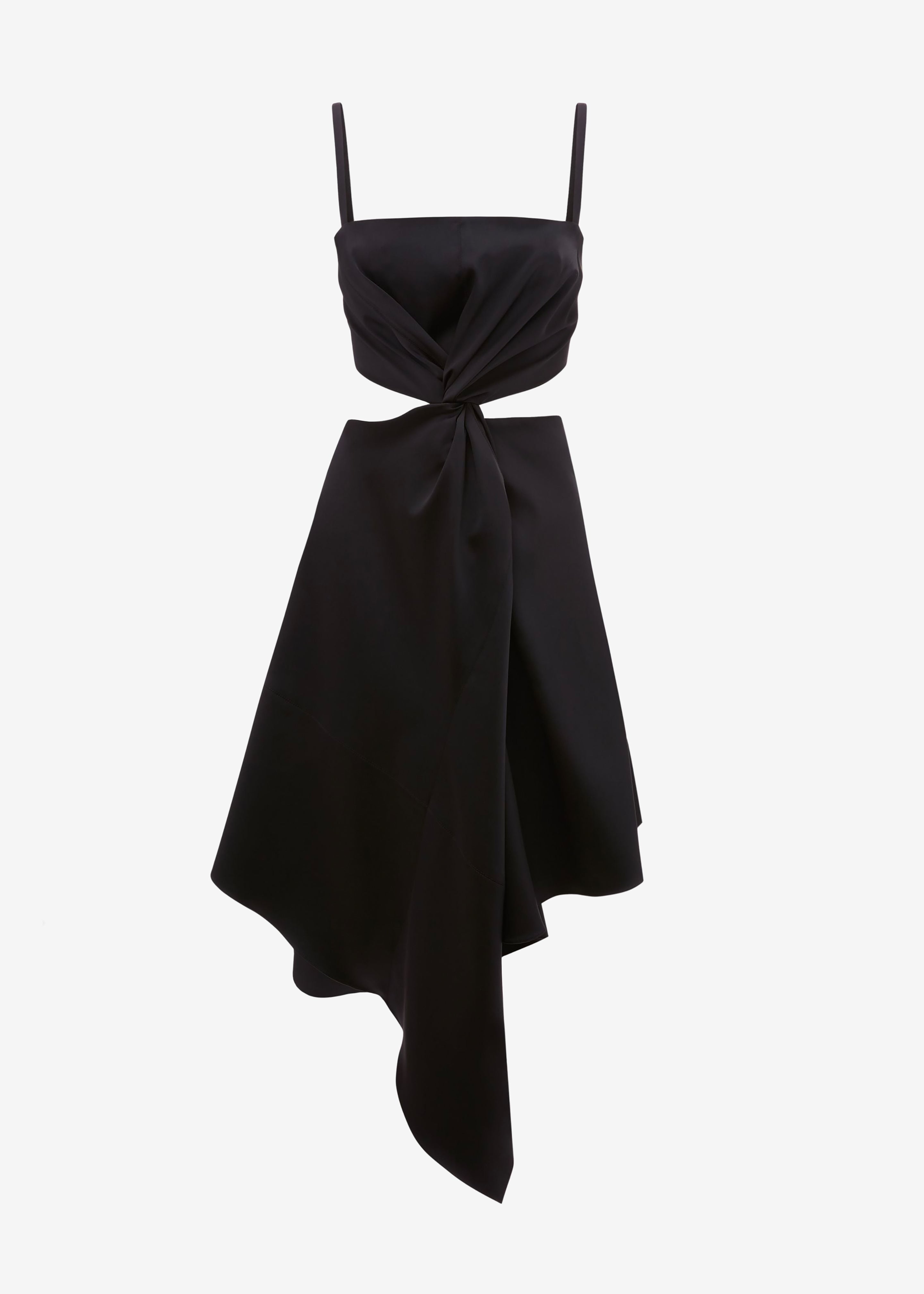 JW Anderson Twisted Cut Out Asymmetric Dress - Black - 8