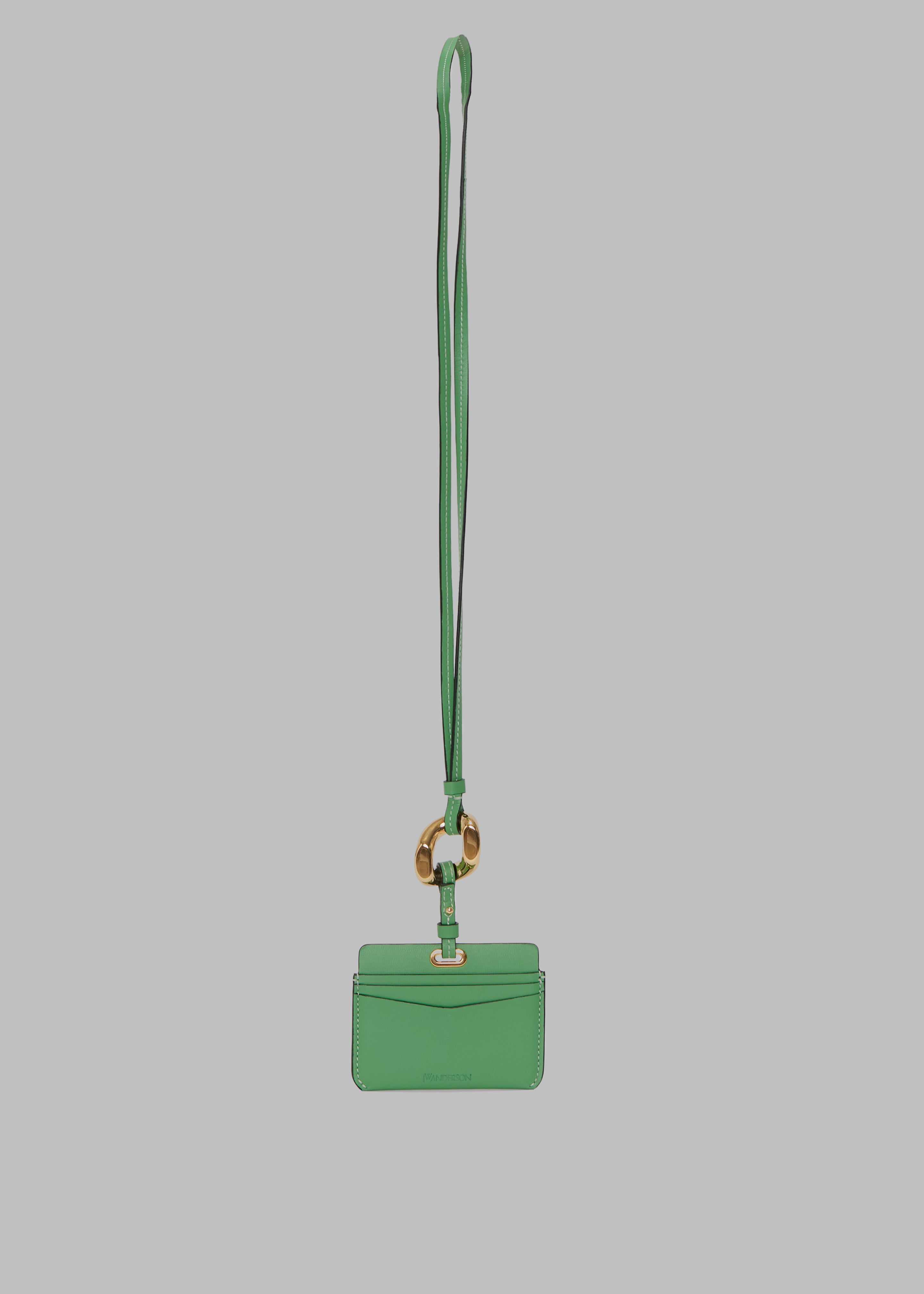 JW Anderson Cardholder with Chain Link Strap - Bright Green - 1