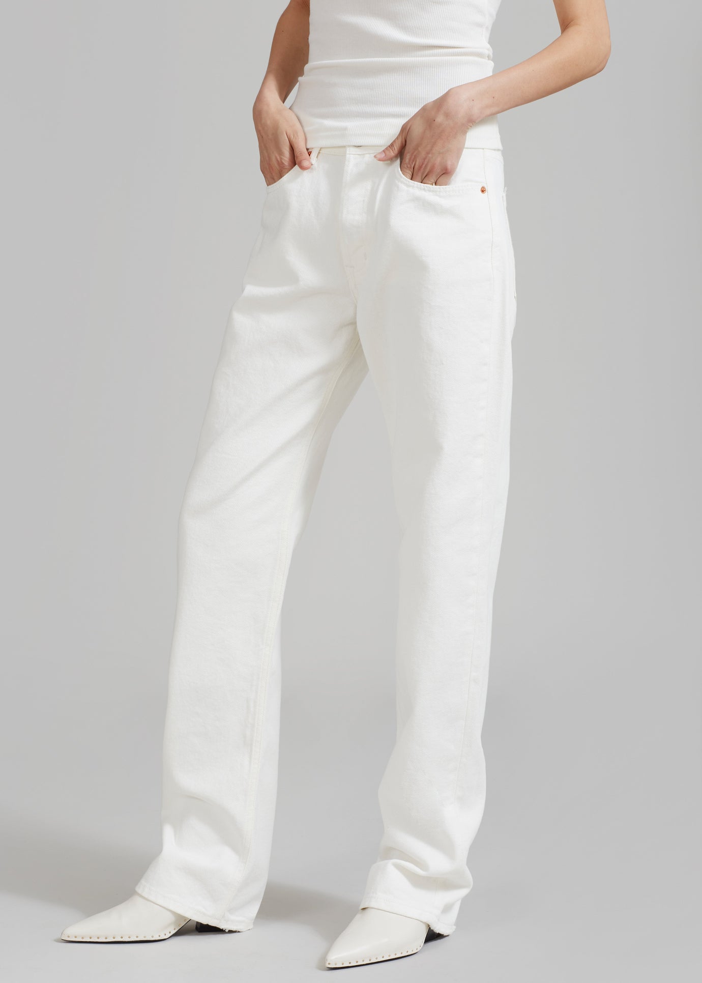 Kadie Straight Jeans - Off White - 1
