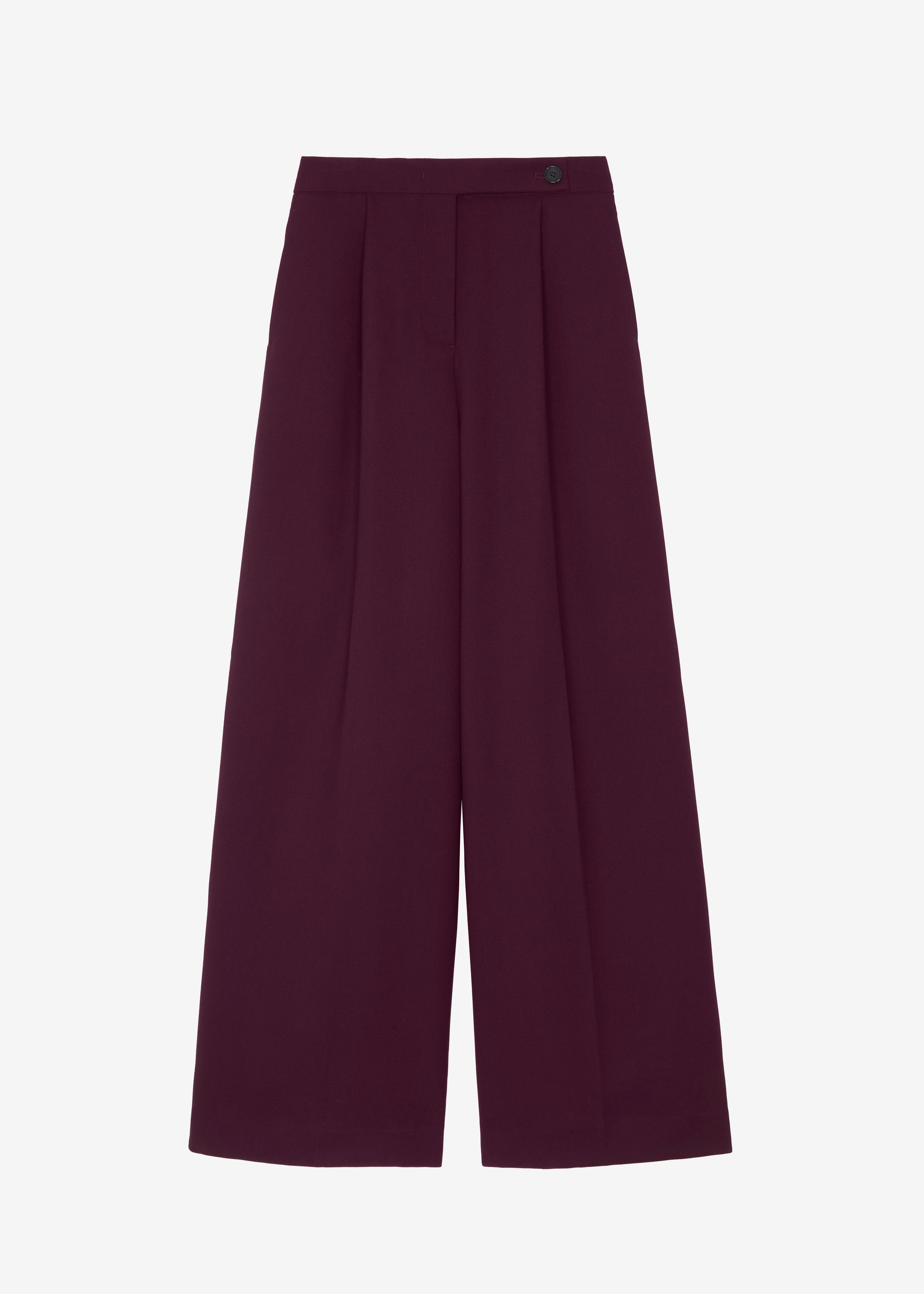 Kamila Wide Leg Trousers - Burgundy - 13