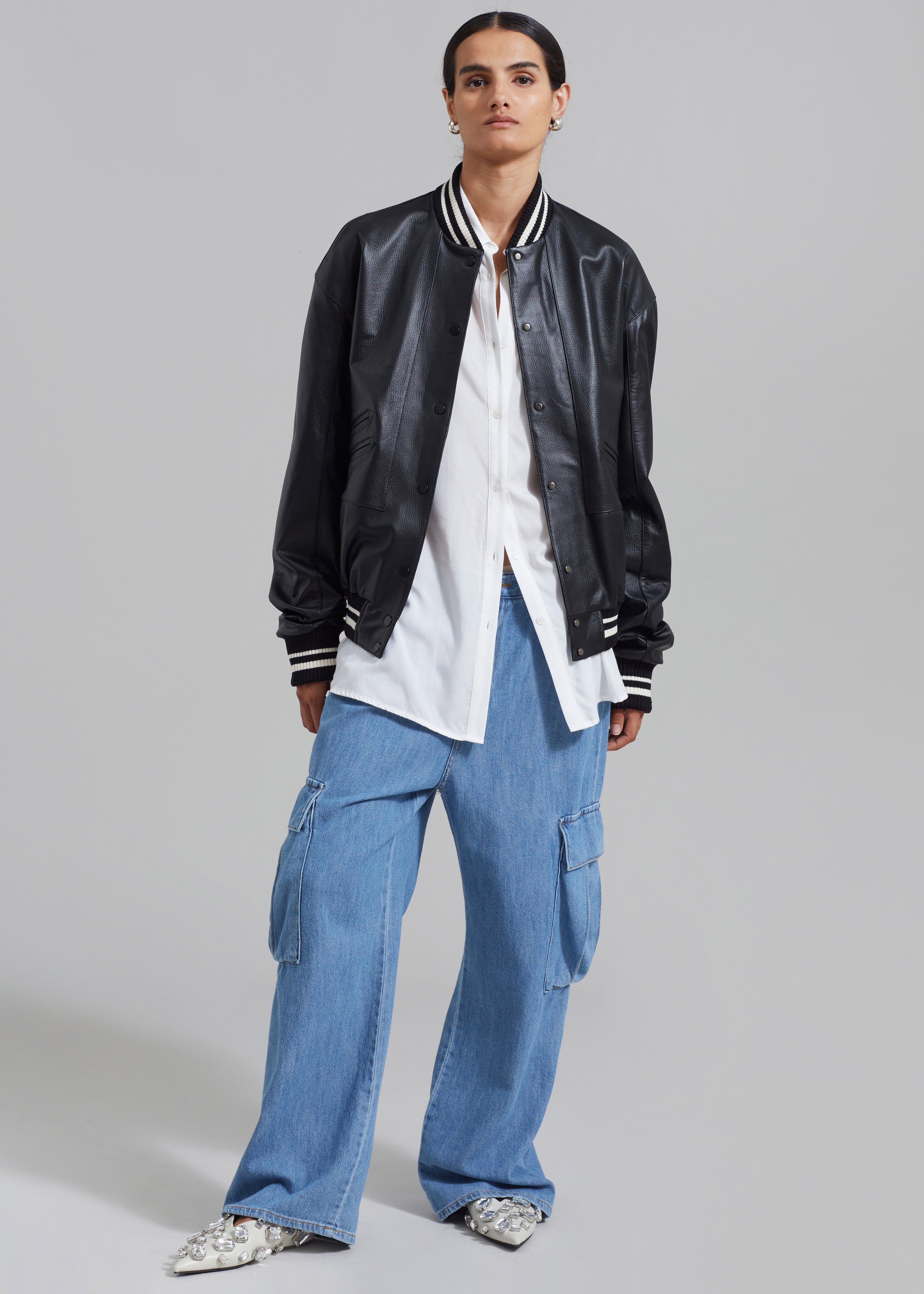 Killian Leather Varsity Jacket - Black - 7