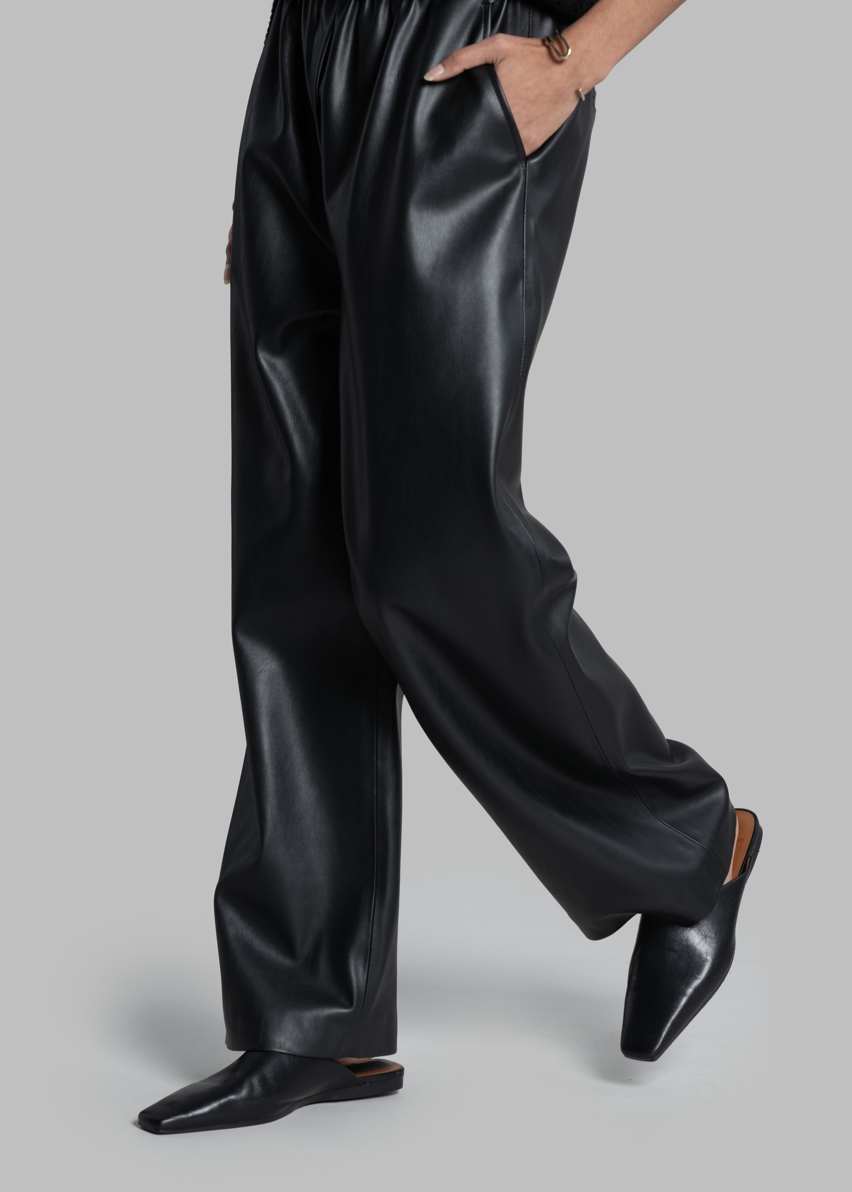 Kelan Faux Leather Pants - Black - 6