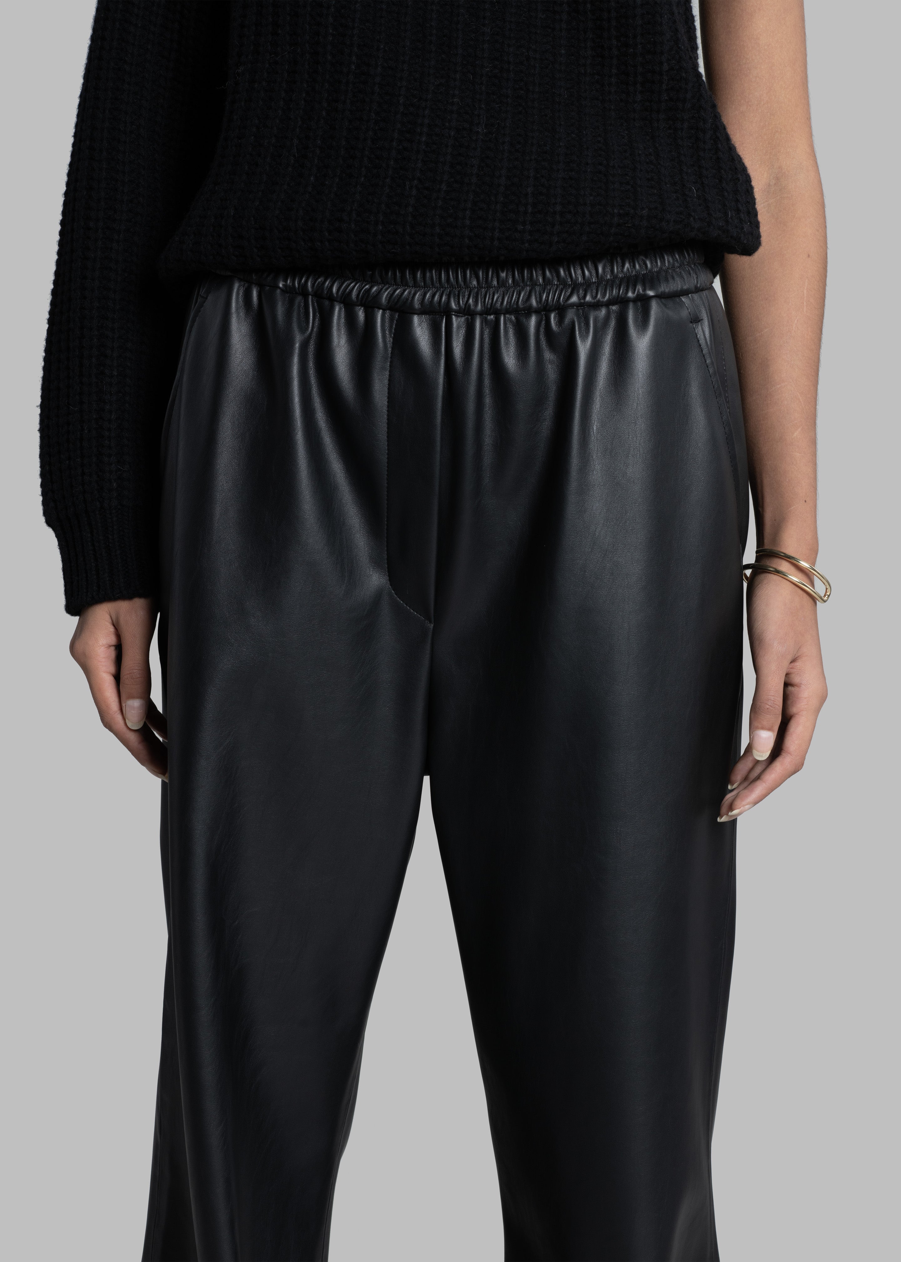 Kelan Faux Leather Pants - Black - 3