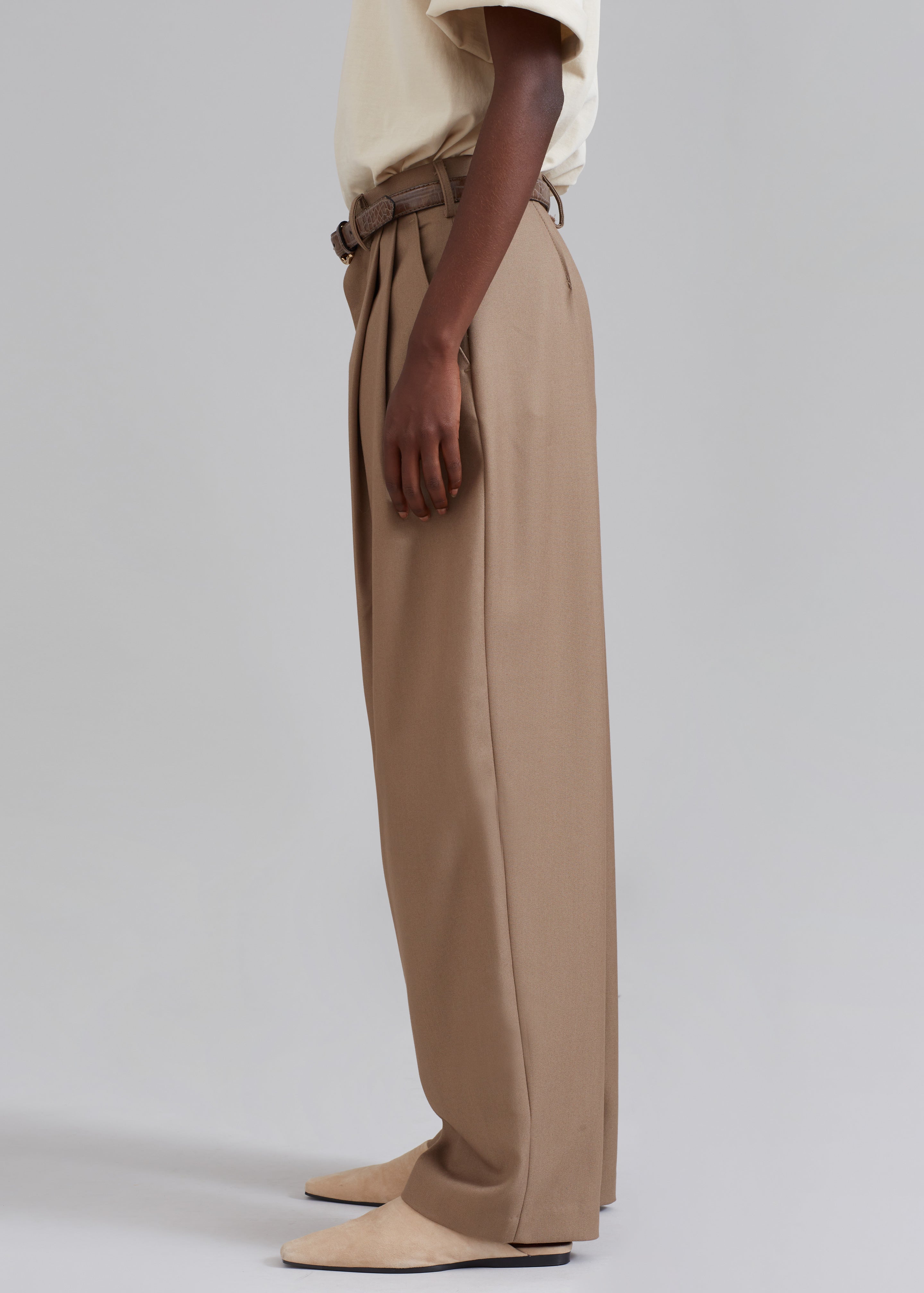Kerena Pintuck Pants - Taupe - 6