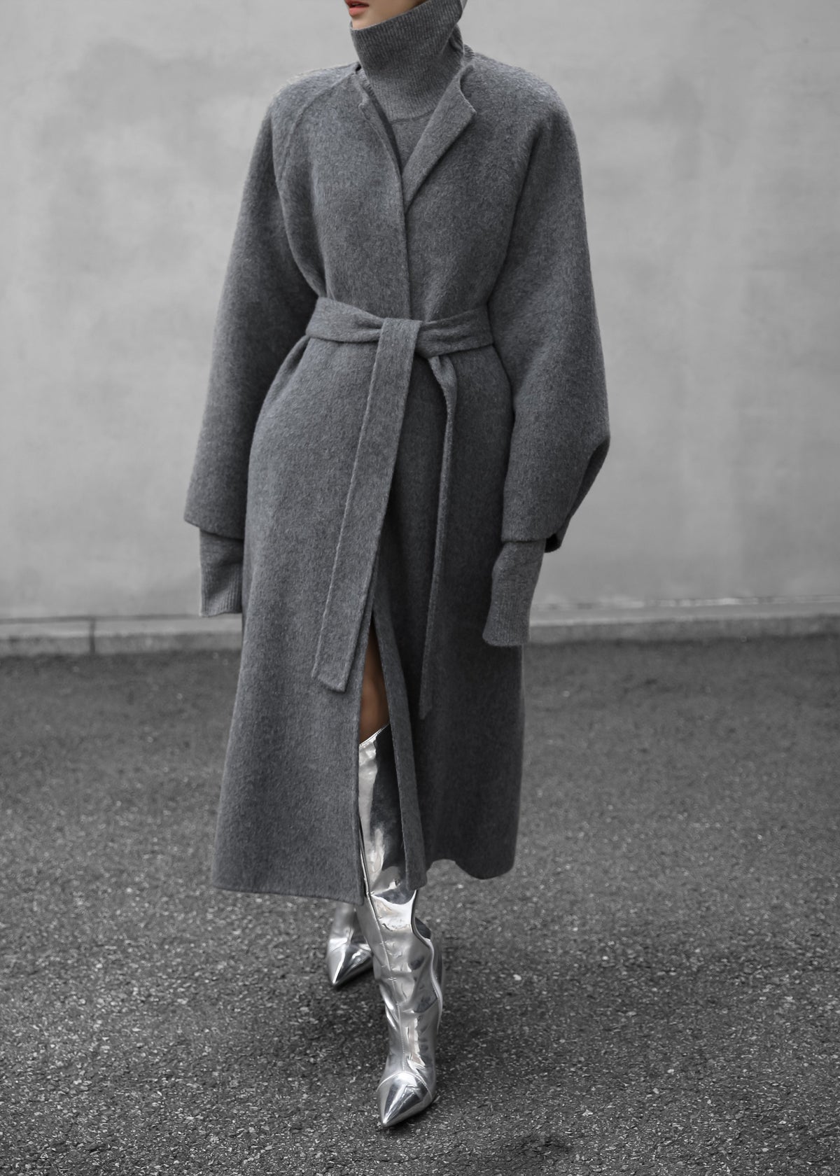 Leon Wool Coat - Grey - 1