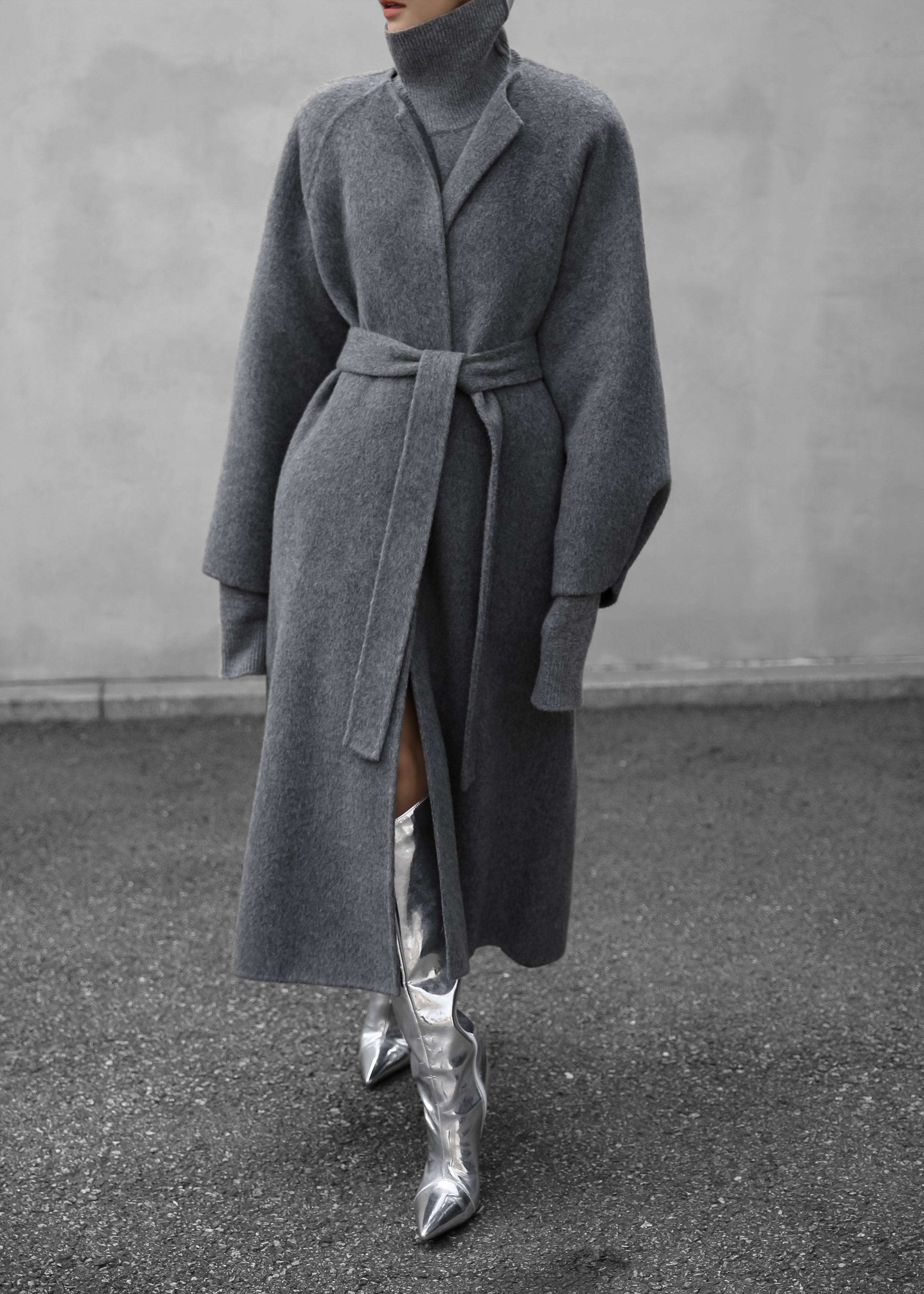 Leon Wool Coat - Grey - 1