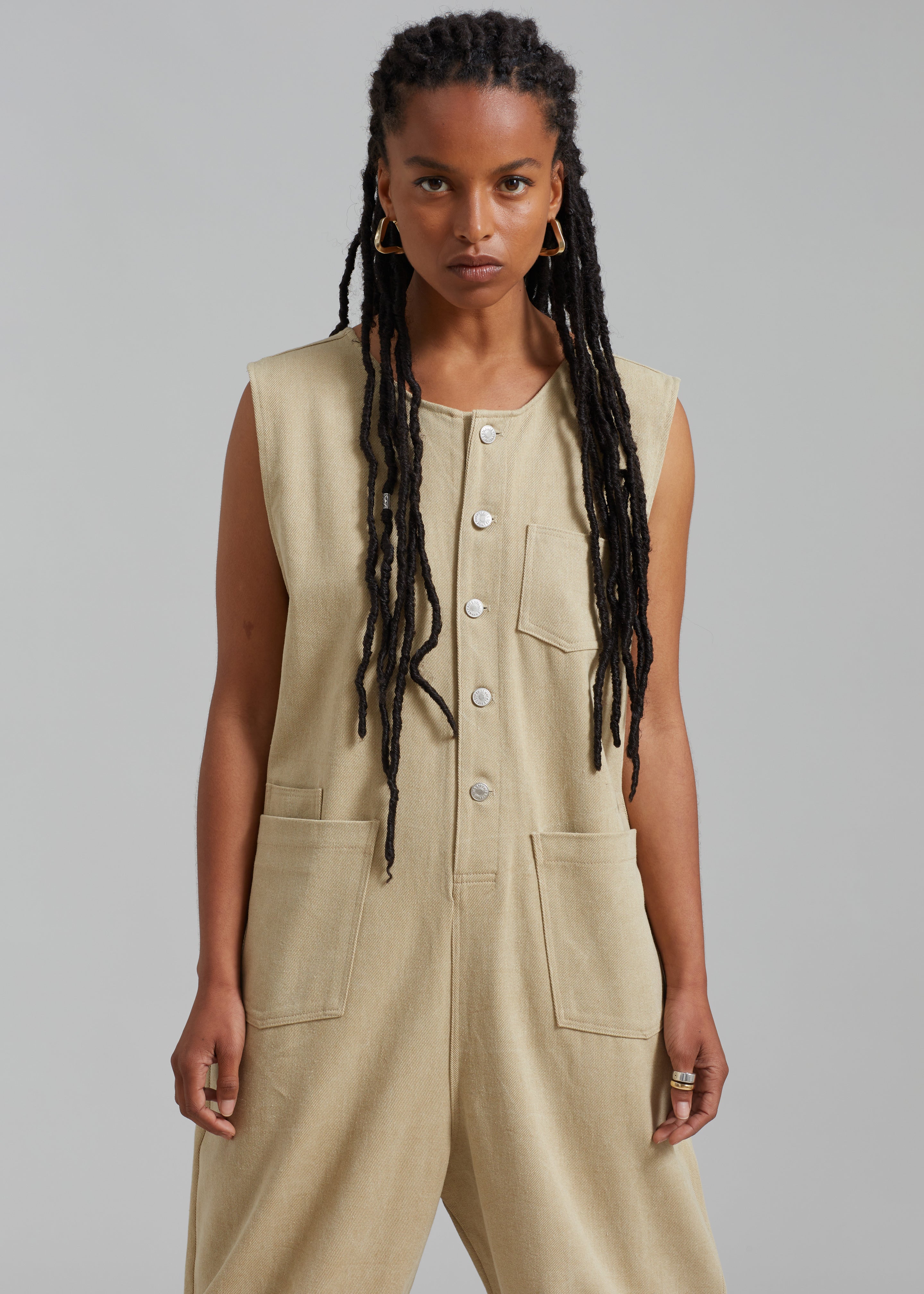 Liv Denim Jumpsuit - Beige - 6