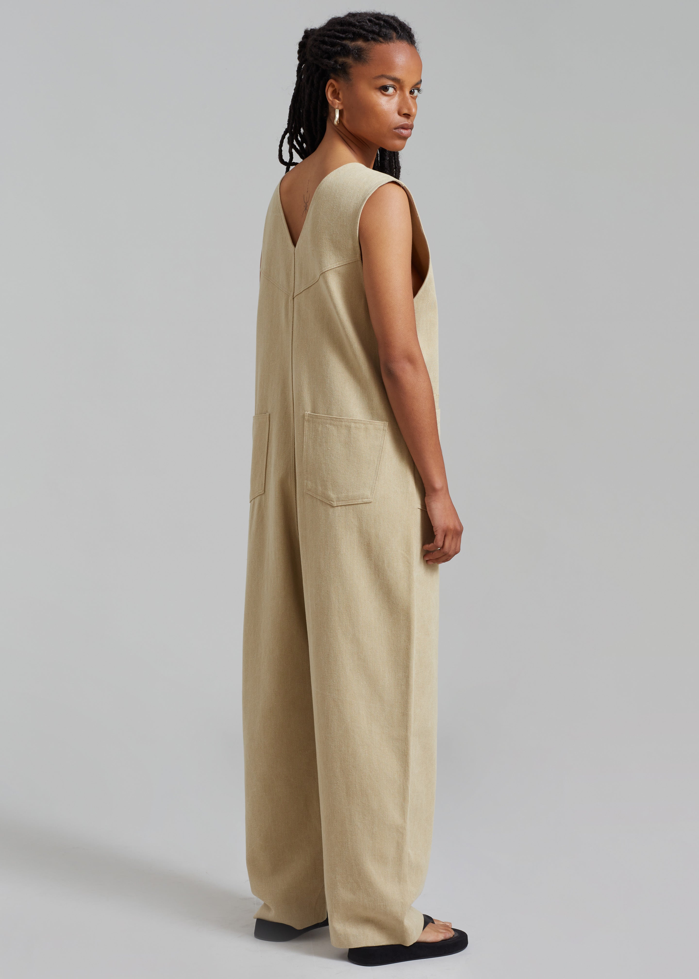 Liv Denim Jumpsuit - Beige - 9