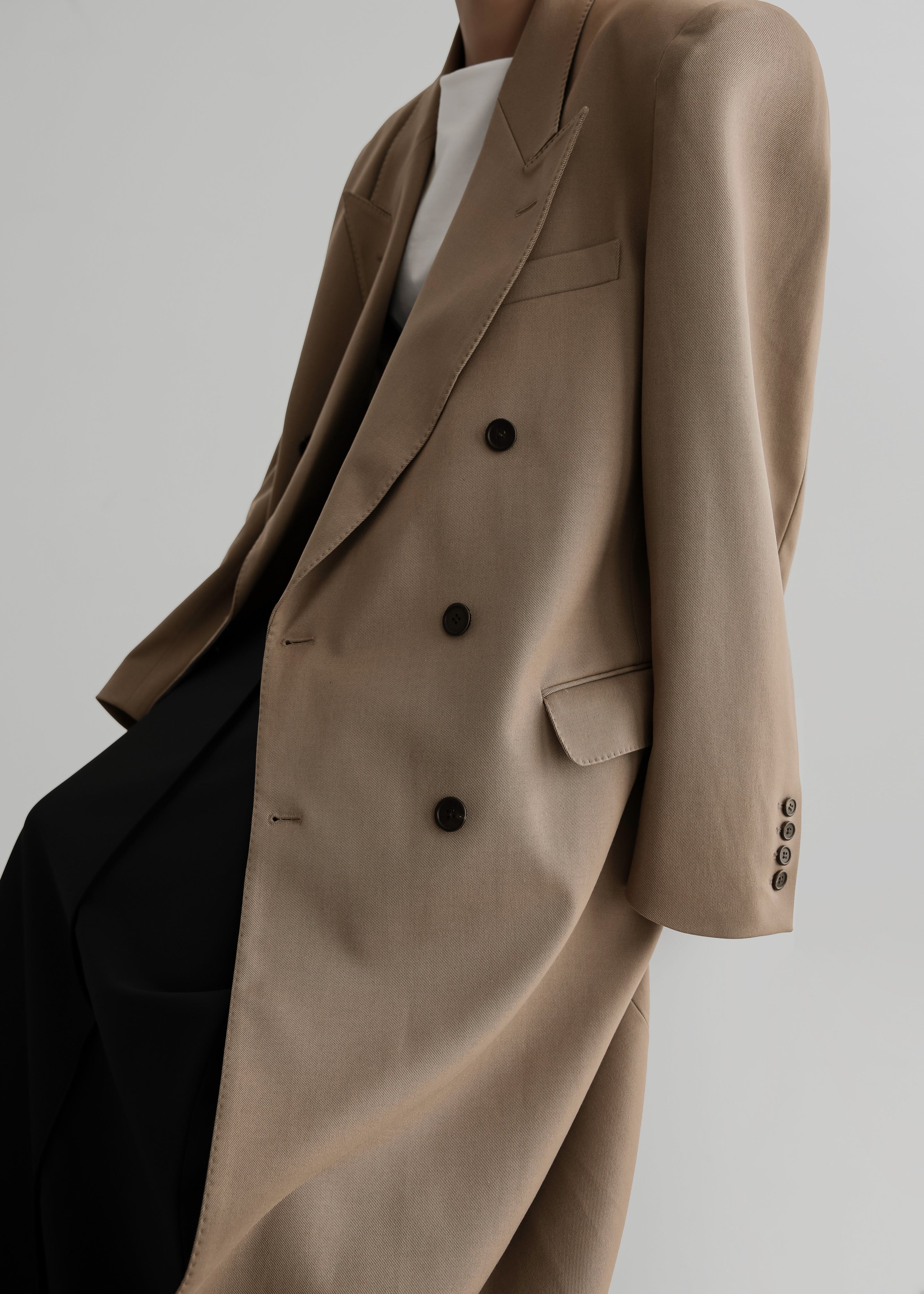 London Double Breasted Coat - Taupe - 2