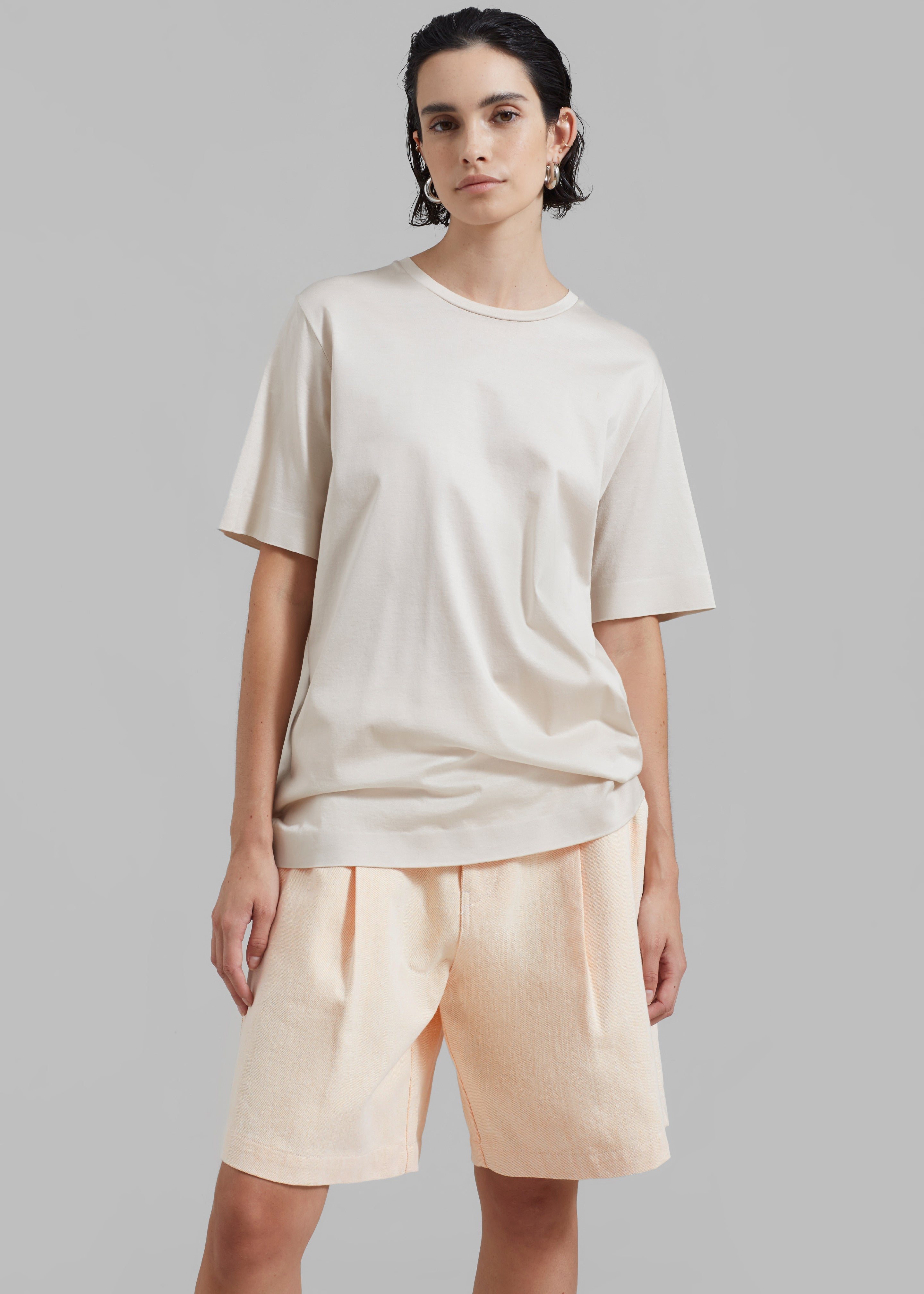 Lou Denim Bermuda Shorts - Light Apricot - 3
