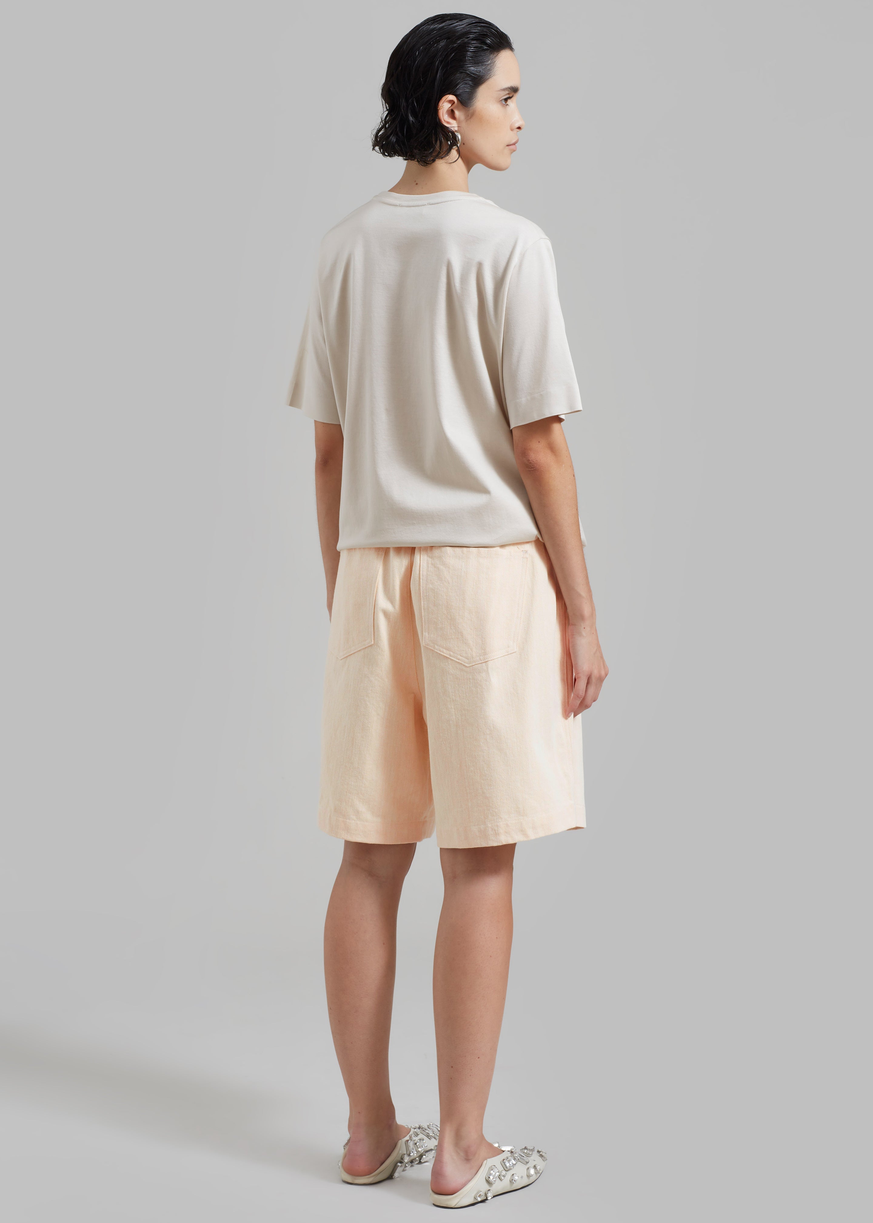 Lou Denim Bermuda Shorts - Light Apricot - 7