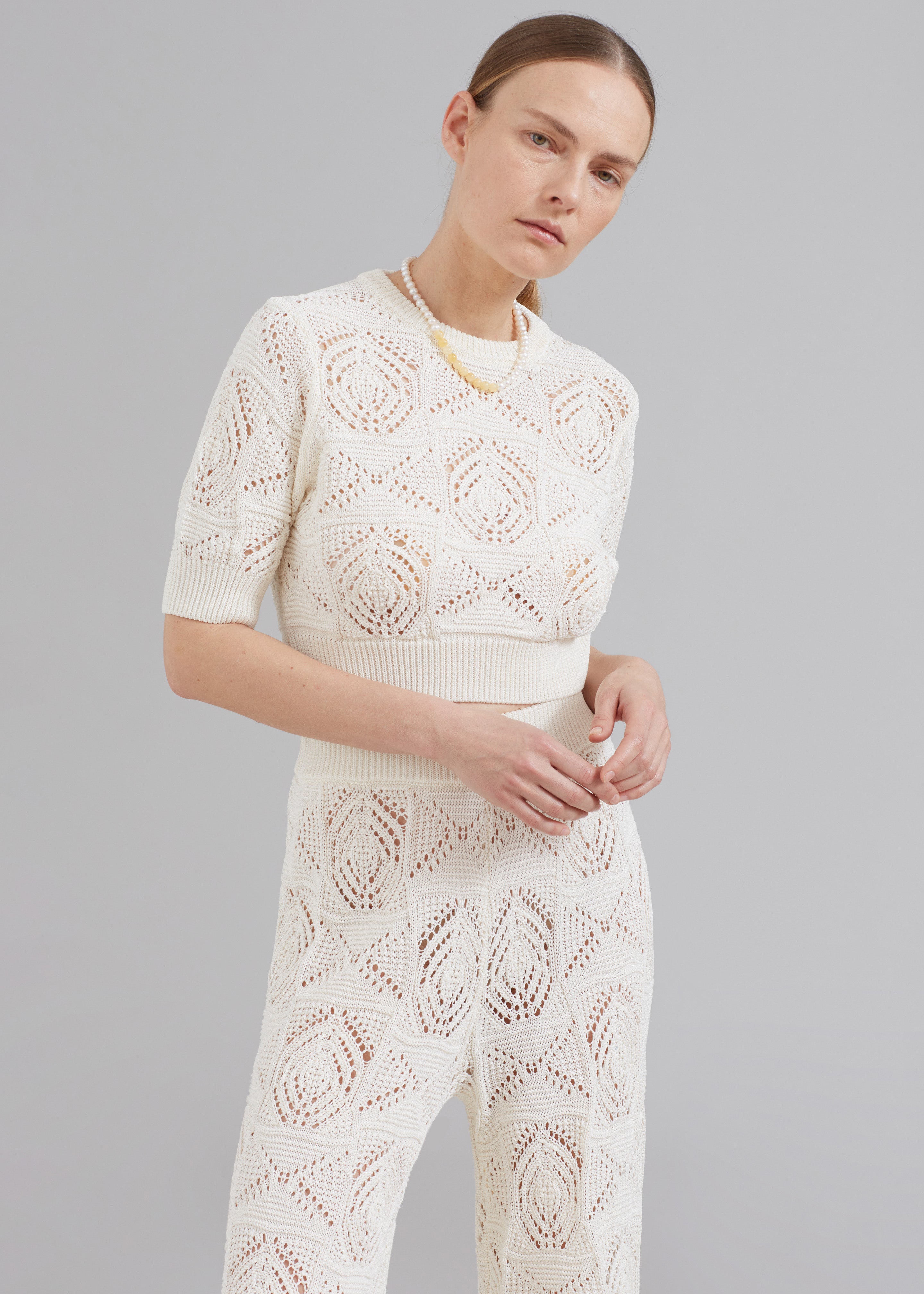 Loulou Studio Alma Crochet Pants - Ivory - 6