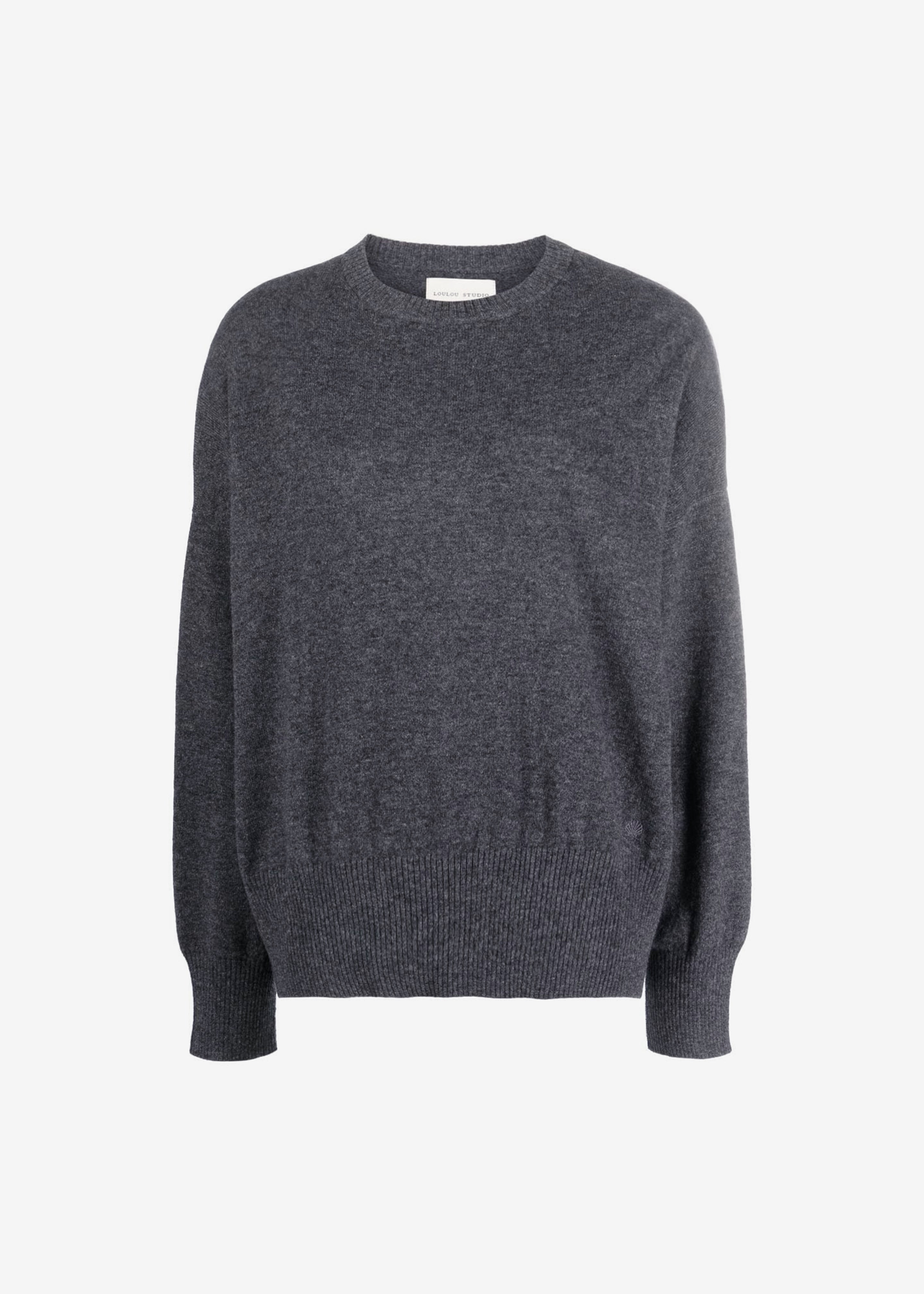 Loulou Studio Anaa Cashmere Sweater - Anthracite Melange - 8